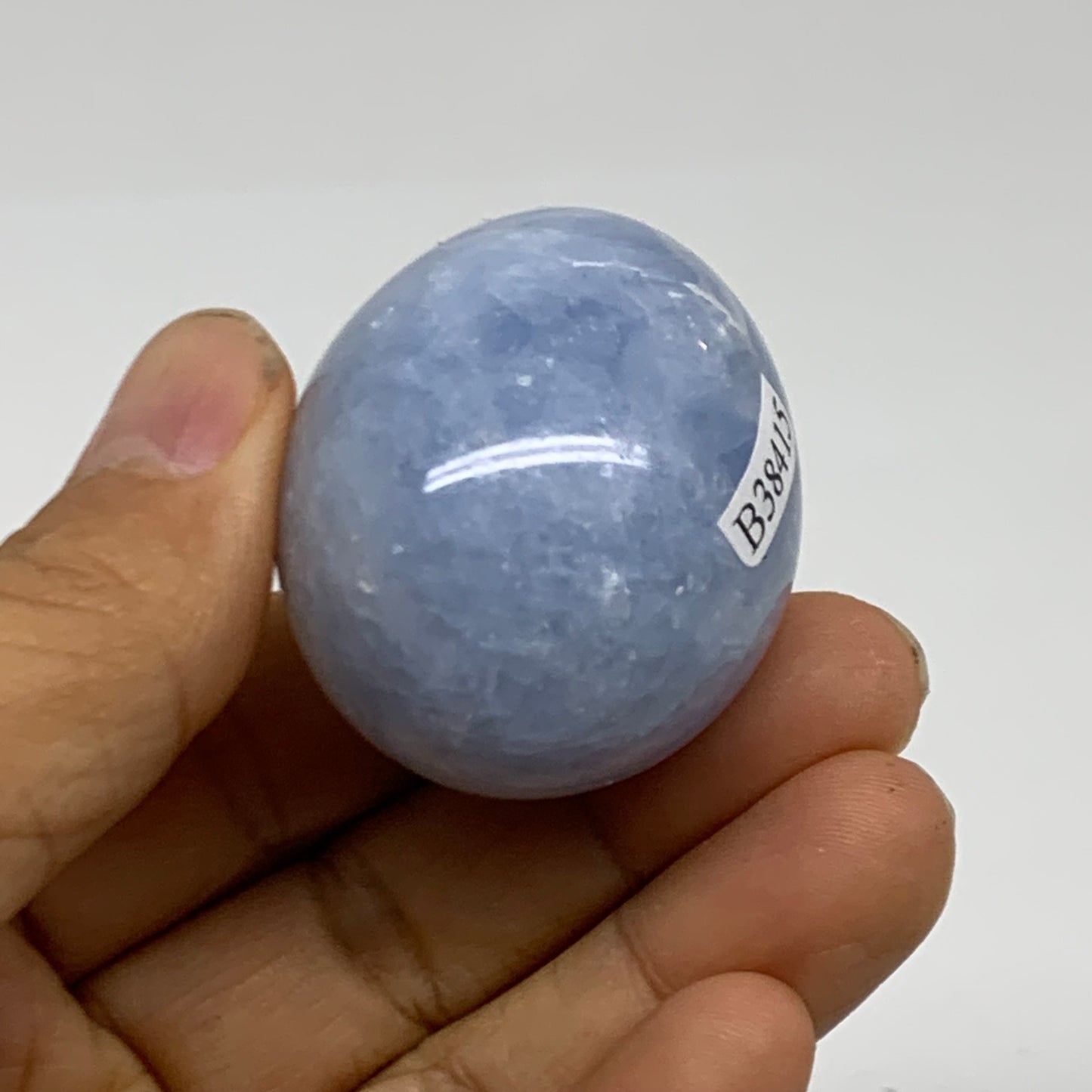 235.6g, 1.8"-1.8", 3pcs, Blue Calcite Egg Polished Crystal @Madagascar, B38416