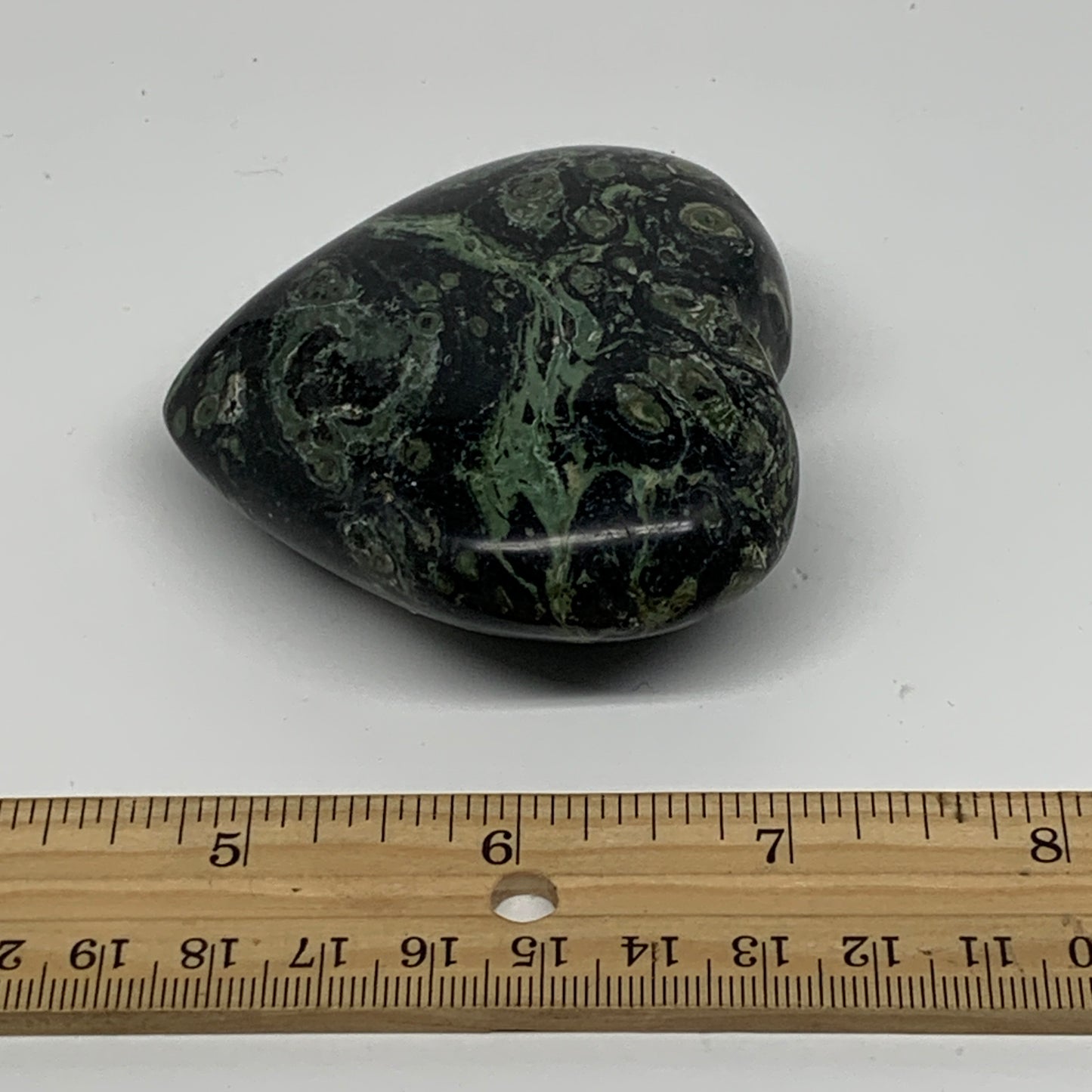 0.36 lbs, 2.6"x2.8"x1", Kambaba Jasper Heart Crocodile Polished Crystal, B37554