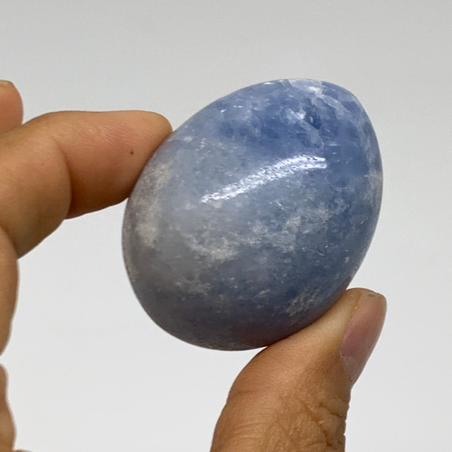235.6g, 1.8"-1.8", 3pcs, Blue Calcite Egg Polished Crystal @Madagascar, B38416