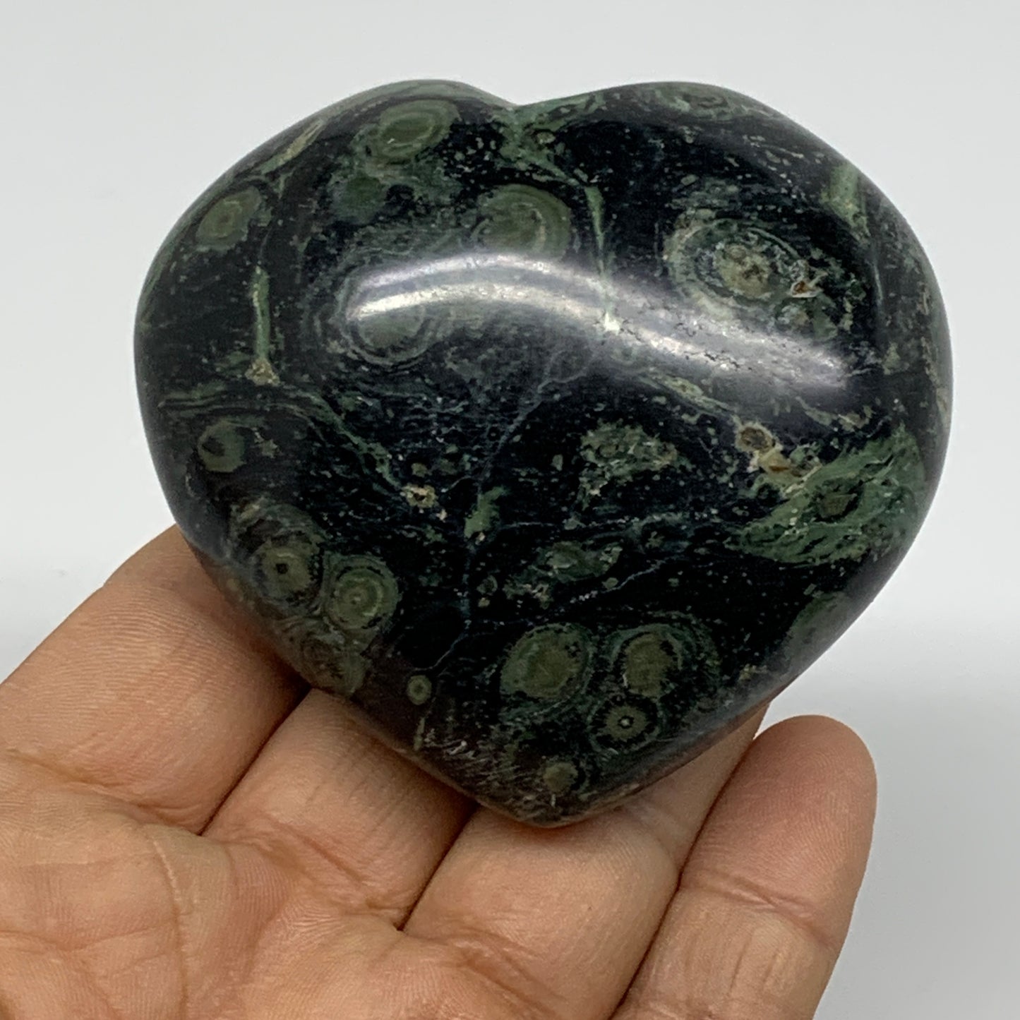 0.46 lbs, 2.5"x2.7"x1.4", Kambaba Jasper Heart Crocodile Polished Crystal, B3755