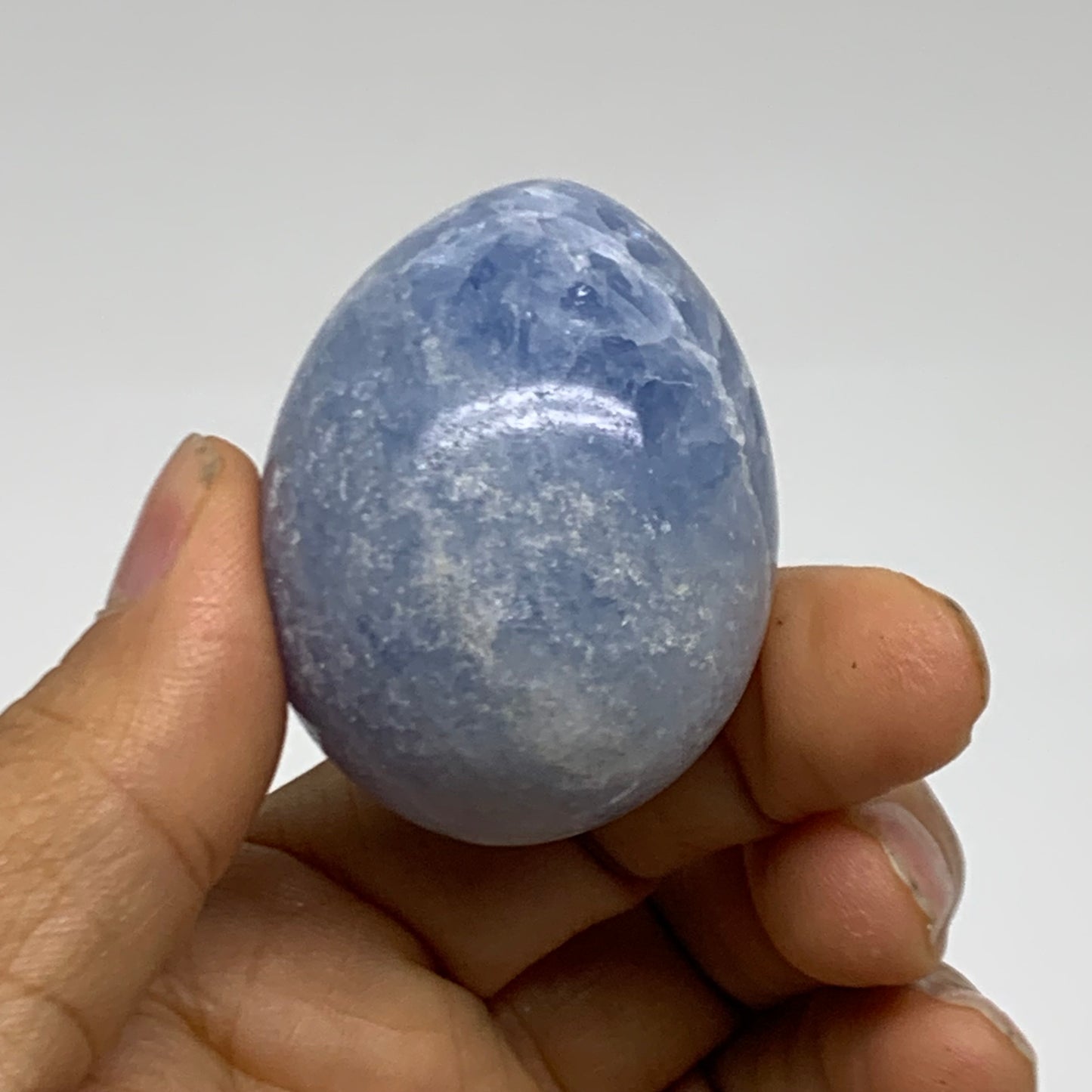 235.6g, 1.8"-1.8", 3pcs, Blue Calcite Egg Polished Crystal @Madagascar, B38416