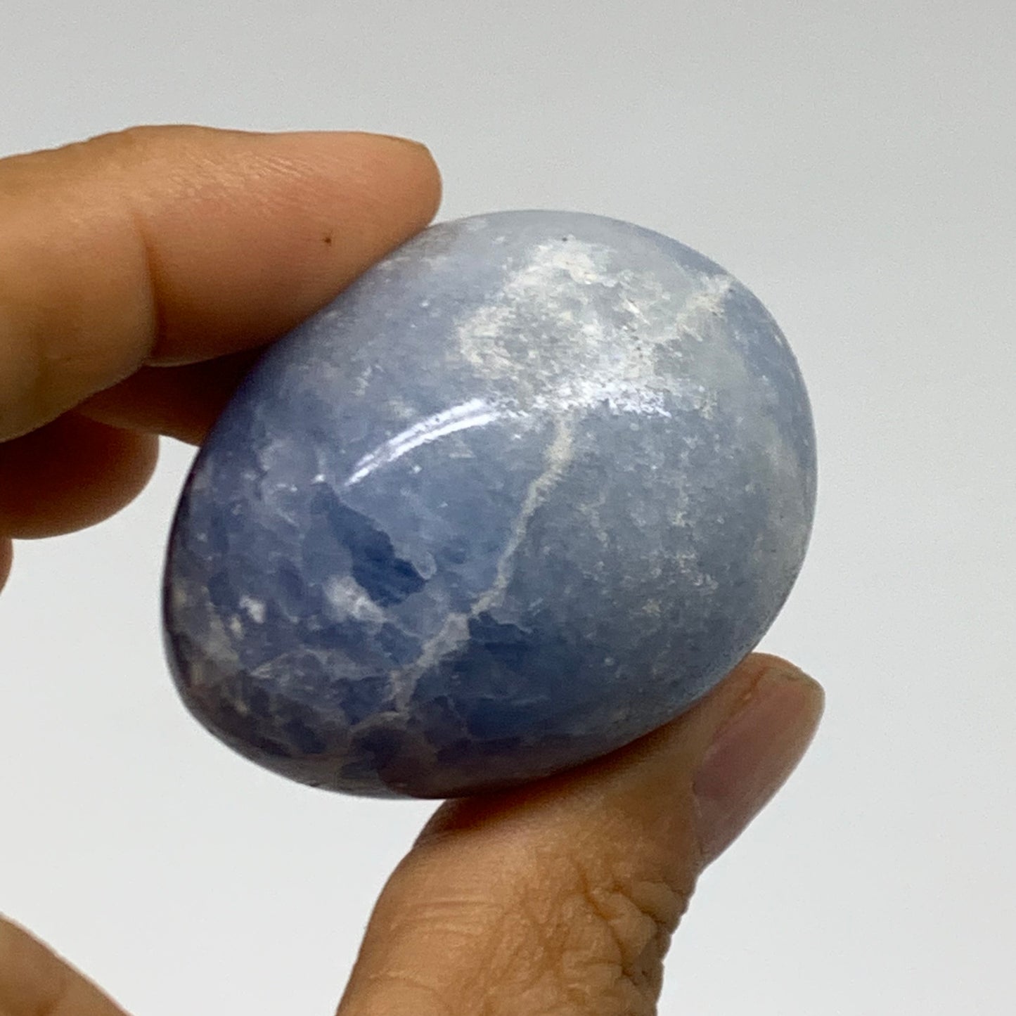 235.6g, 1.8"-1.8", 3pcs, Blue Calcite Egg Polished Crystal @Madagascar, B38416