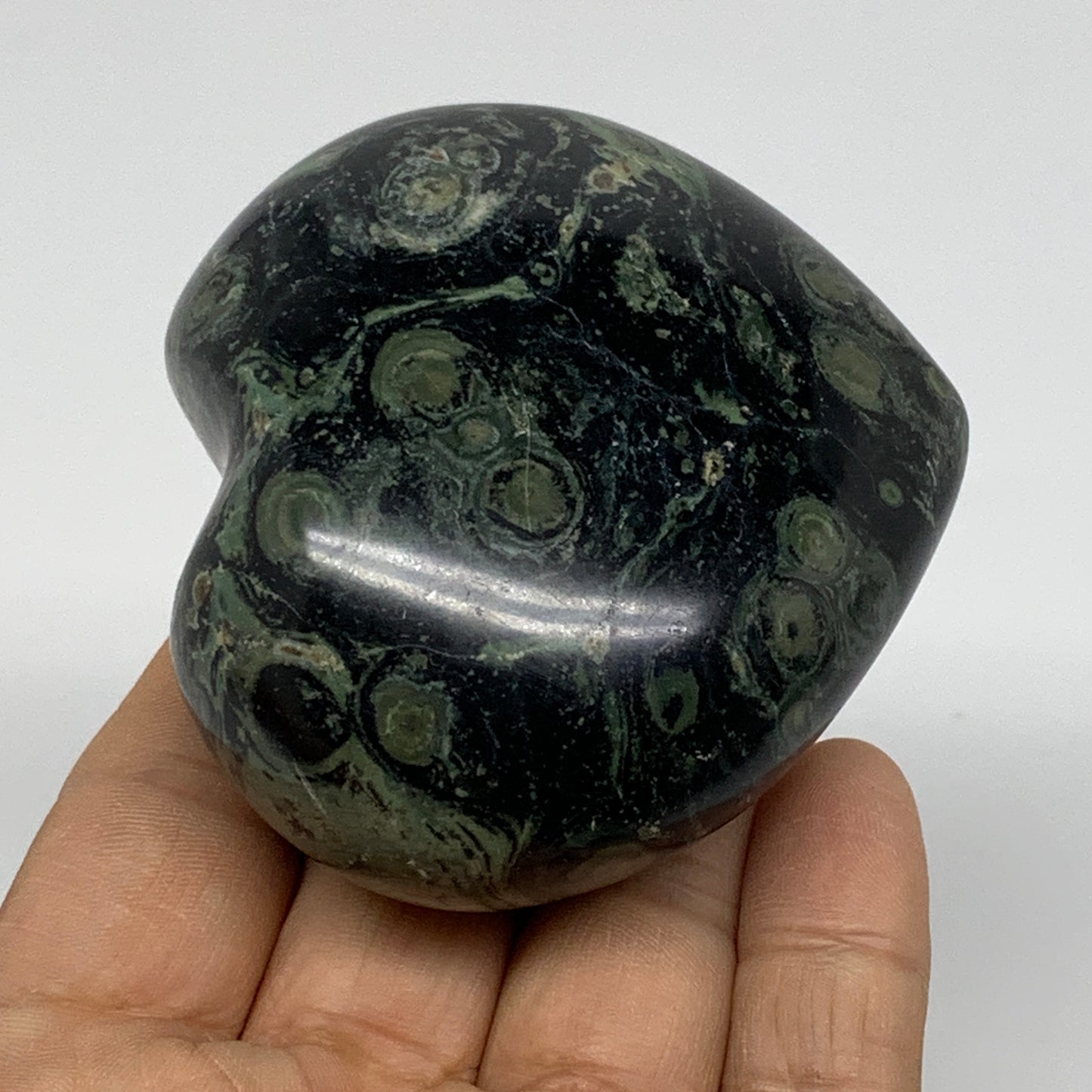 0.46 lbs, 2.5"x2.7"x1.4", Kambaba Jasper Heart Crocodile Polished Crystal, B3755