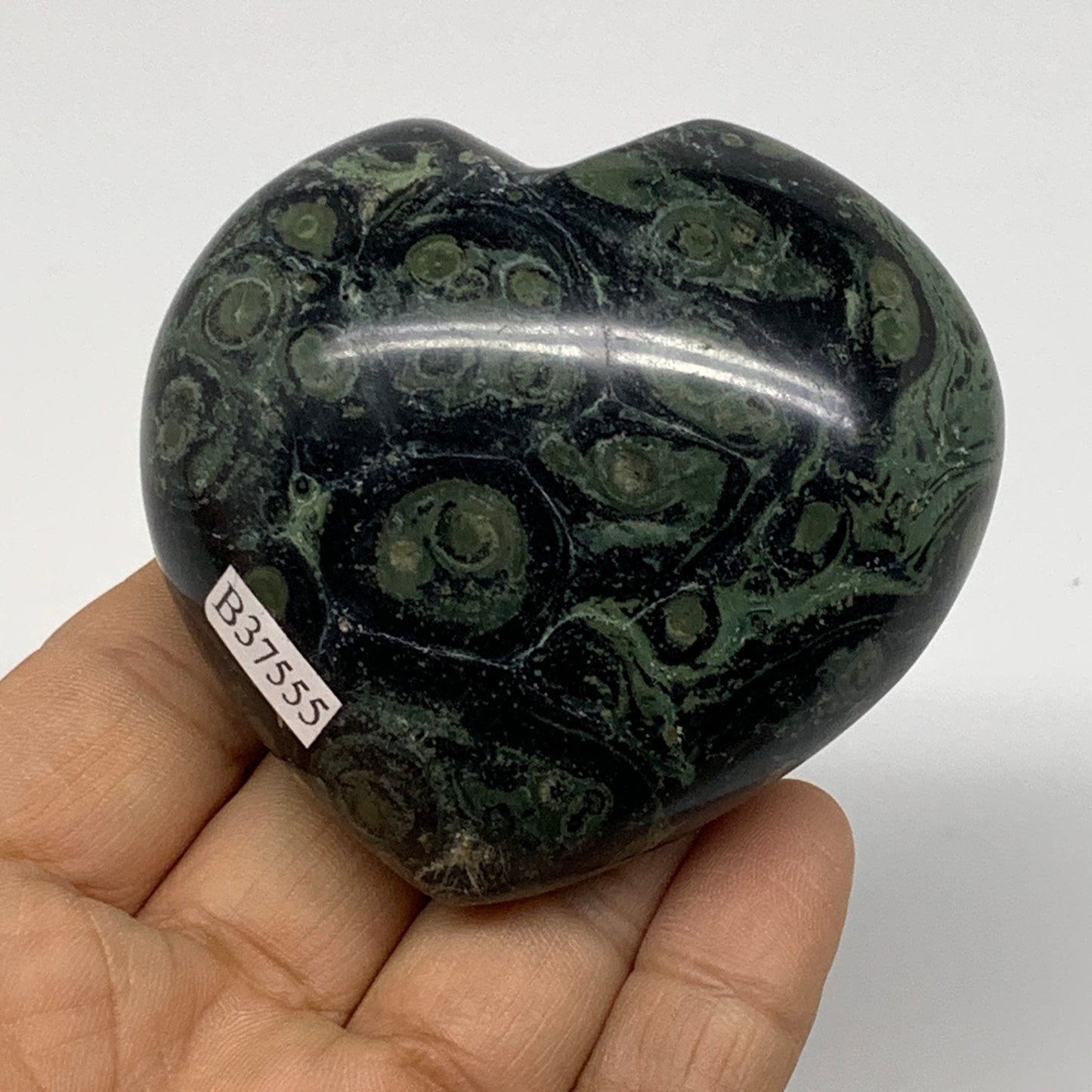 0.46 lbs, 2.5"x2.7"x1.4", Kambaba Jasper Heart Crocodile Polished Crystal, B3755