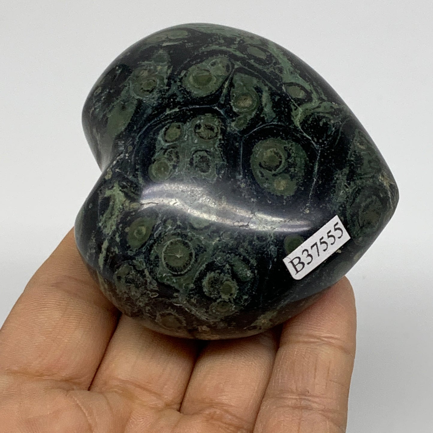 0.46 lbs, 2.5"x2.7"x1.4", Kambaba Jasper Heart Crocodile Polished Crystal, B3755