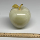3.18 lbs, 3.8"x3.9" Natural Green Onyx Apple Gemstone @Afghanistan, B32516