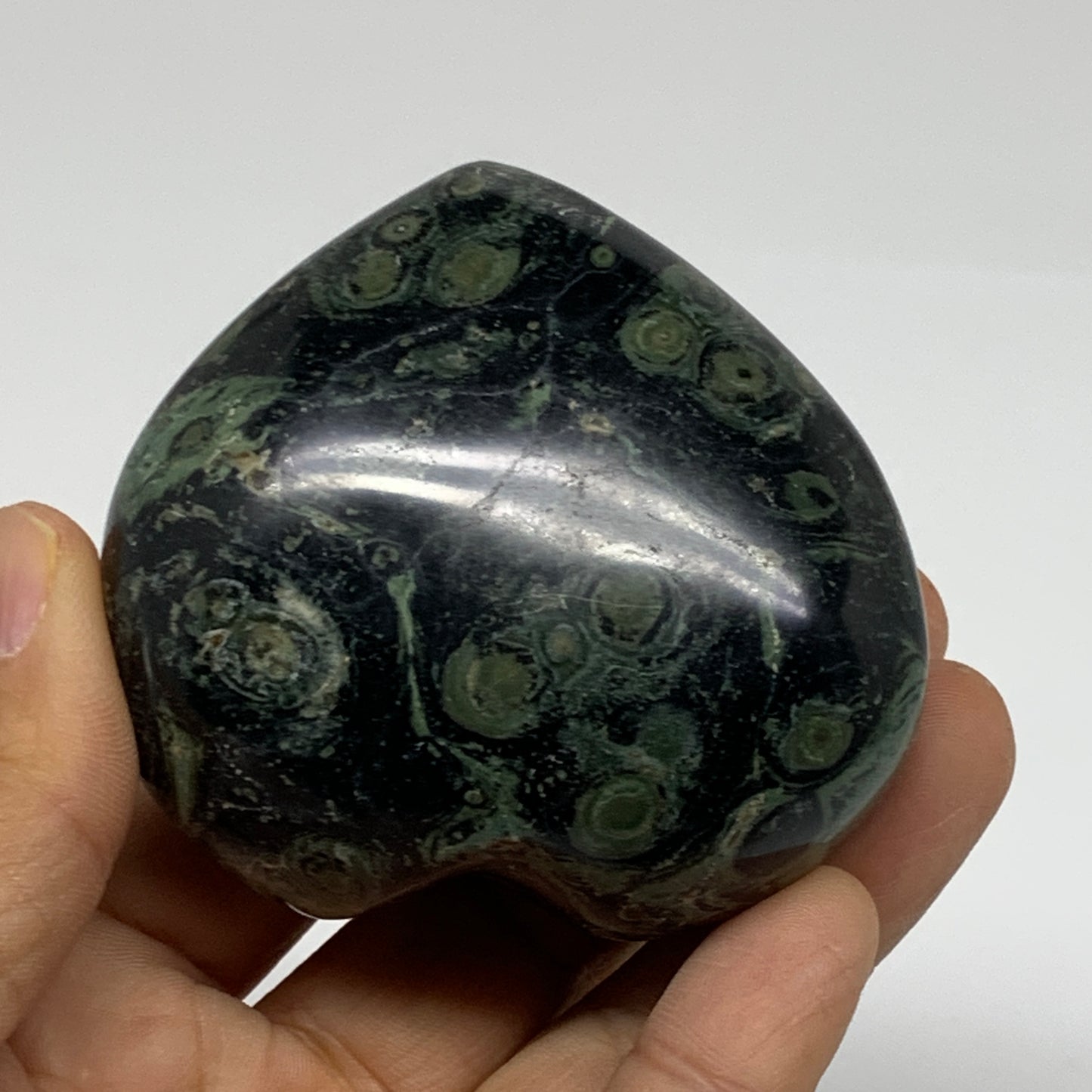 0.46 lbs, 2.5"x2.7"x1.4", Kambaba Jasper Heart Crocodile Polished Crystal, B3755