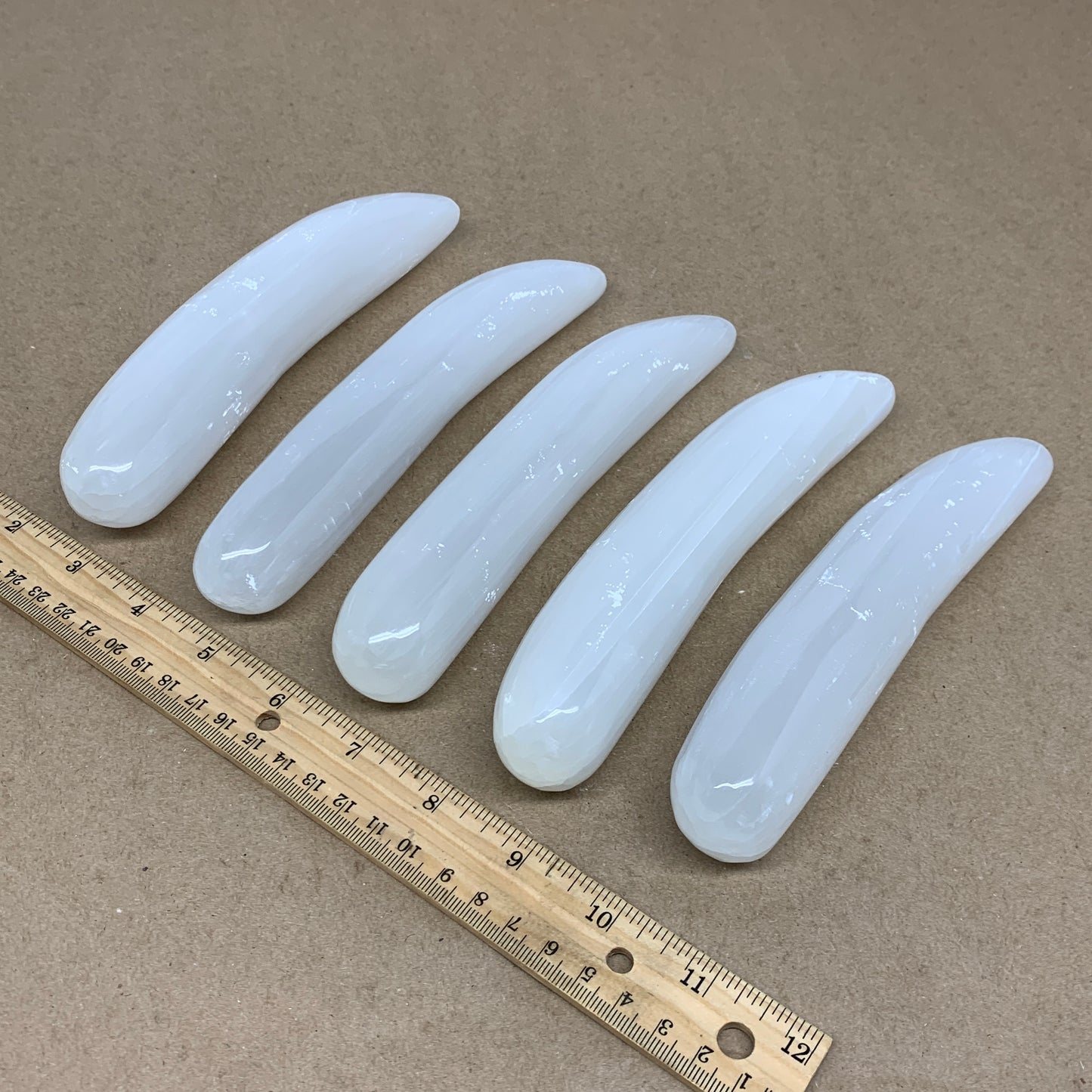 1pc, 0.5 lbs - 0.7lbs, 7"x1.3", Natural Solid Selenite Crystal Wand Polished, B3