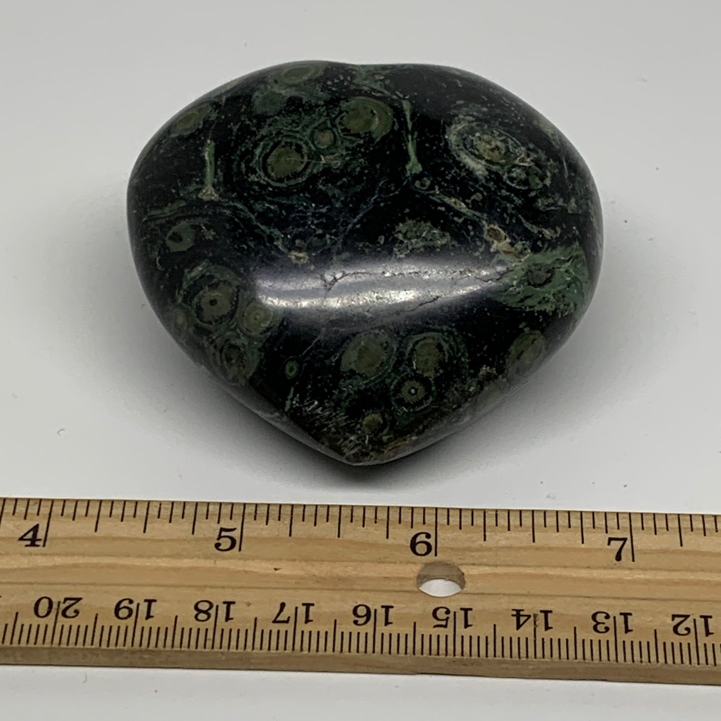 0.46 lbs, 2.5"x2.7"x1.4", Kambaba Jasper Heart Crocodile Polished Crystal, B3755