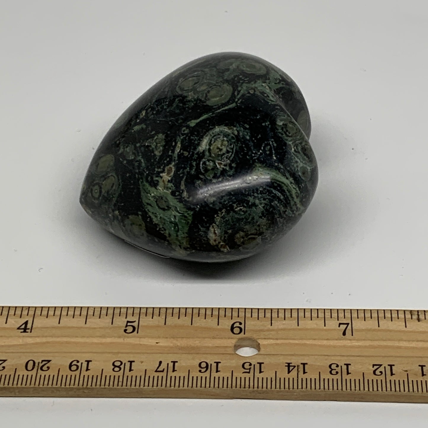 0.46 lbs, 2.5"x2.7"x1.4", Kambaba Jasper Heart Crocodile Polished Crystal, B3755