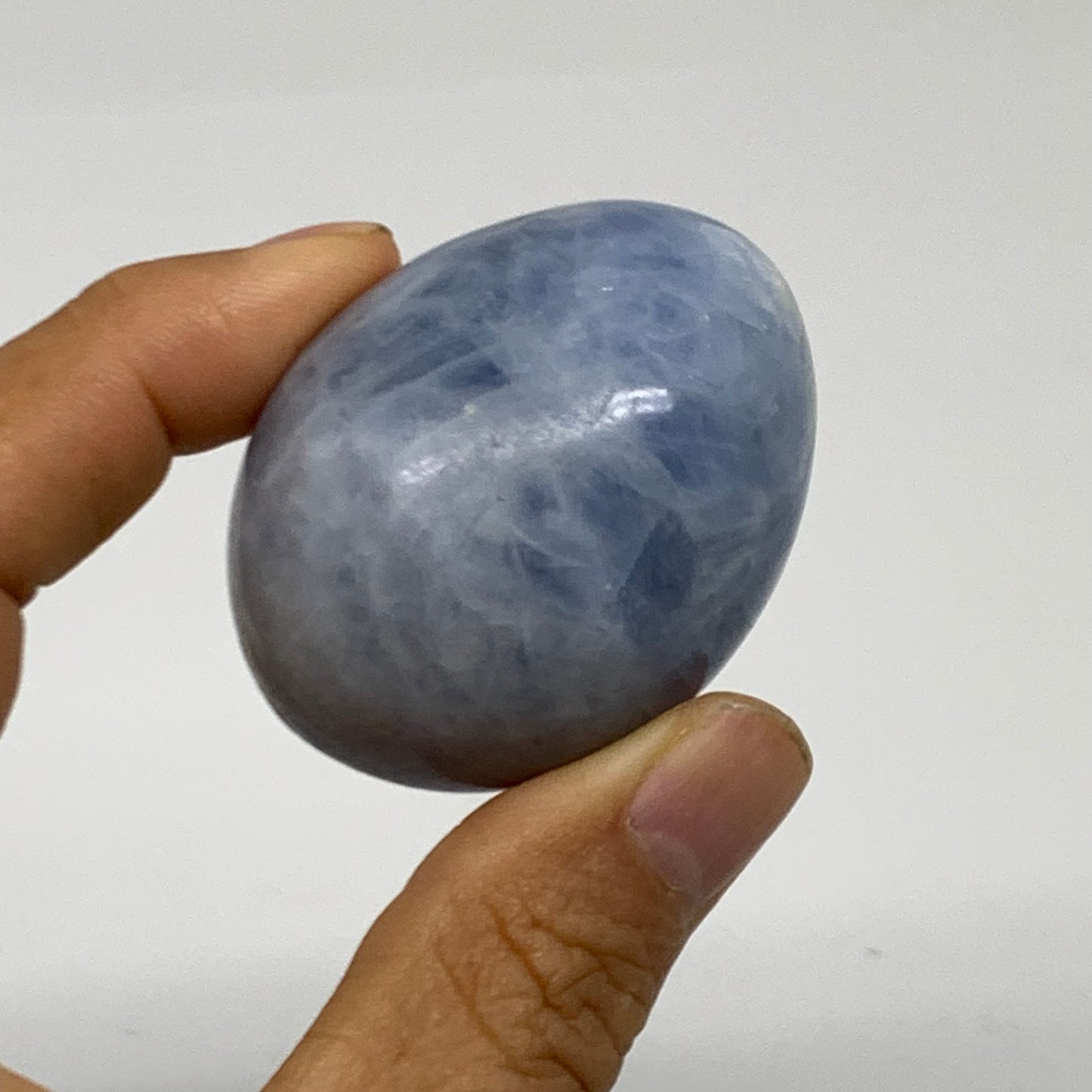 279.9g, 1.8"-1.9", 3pcs, Blue Calcite Egg Polished Crystal @Madagascar, B38417