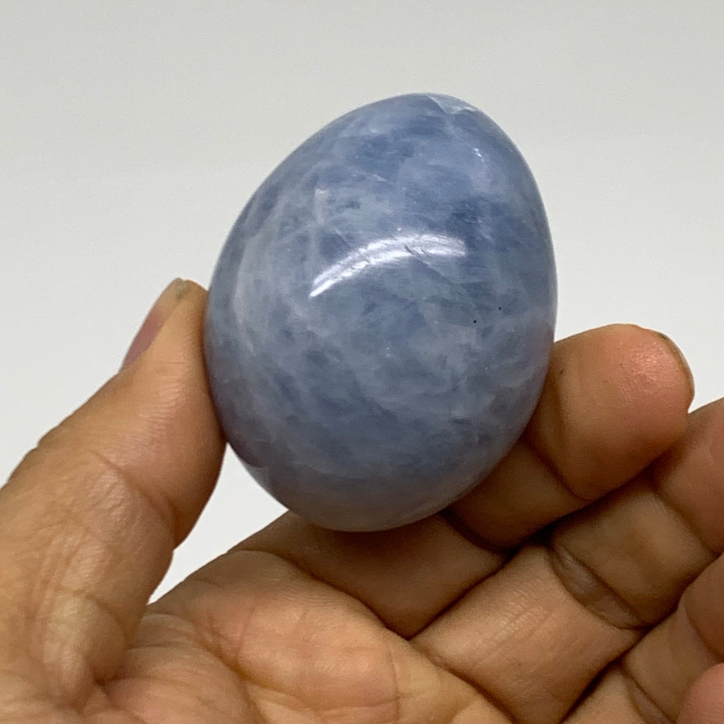 279.9g, 1.8"-1.9", 3pcs, Blue Calcite Egg Polished Crystal @Madagascar, B38417