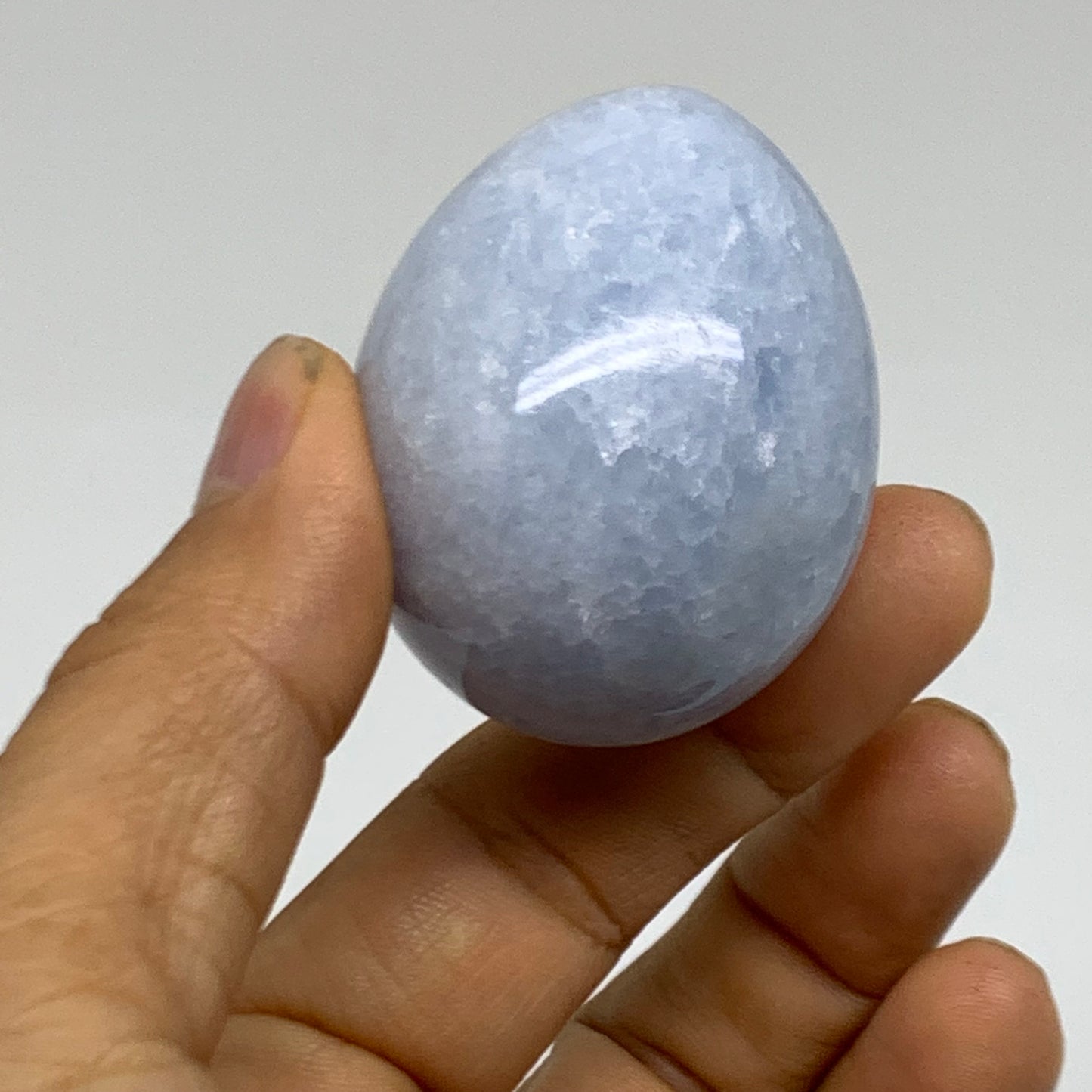 279.9g, 1.8"-1.9", 3pcs, Blue Calcite Egg Polished Crystal @Madagascar, B38417