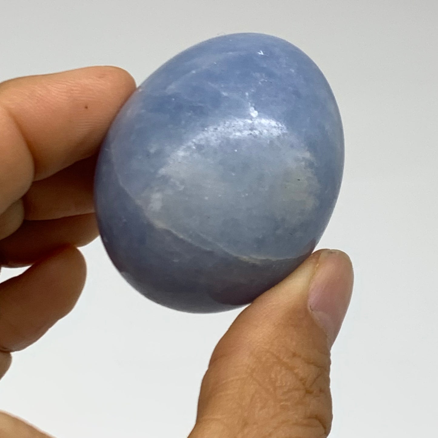 279.9g, 1.8"-1.9", 3pcs, Blue Calcite Egg Polished Crystal @Madagascar, B38417