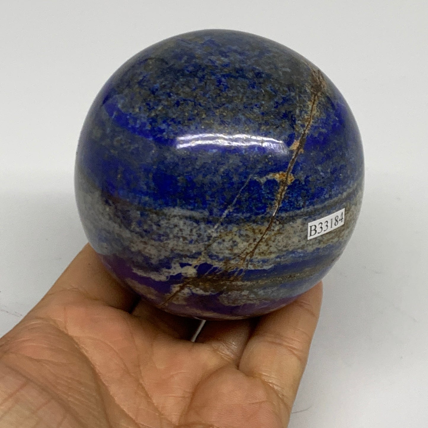 1.58 lbs, 3" (76mm), Lapis Lazuli Sphere Ball Gemstone @Afghanistan, B33184