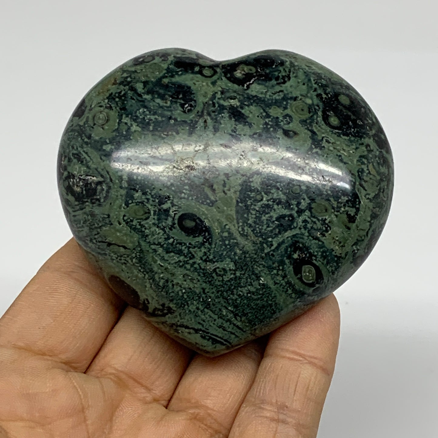 0.47 lbs, 2.6"x2.8"x1.3", Kambaba Jasper Heart Crocodile Polished Crystal, B3755