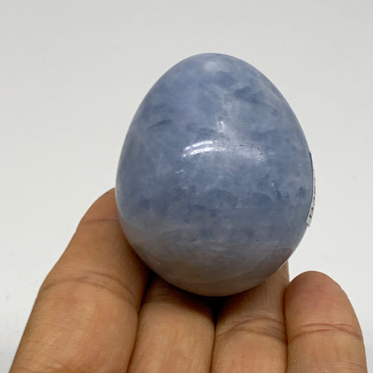 106.1g, 1.9"x1.5", Natural Blue Calcite Egg Polished Crystal @Madagascar, B38418