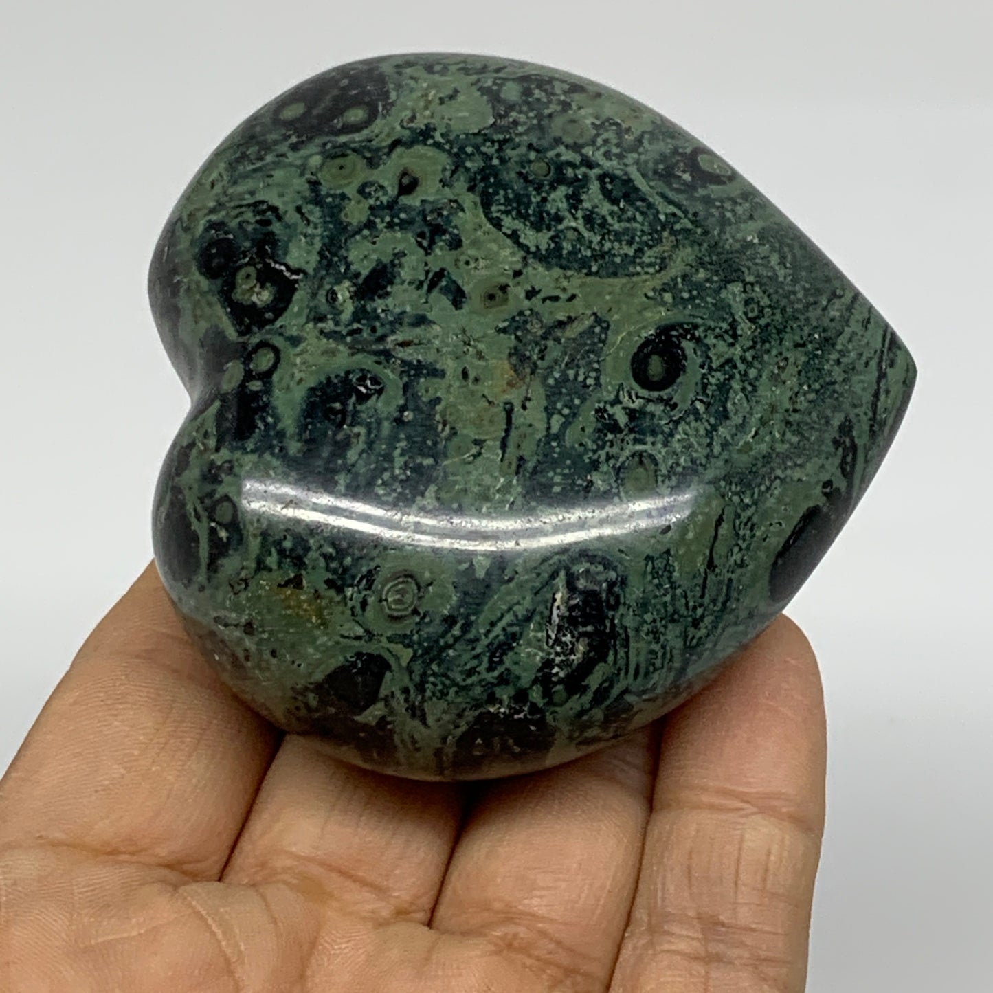 0.47 lbs, 2.6"x2.8"x1.3", Kambaba Jasper Heart Crocodile Polished Crystal, B3755