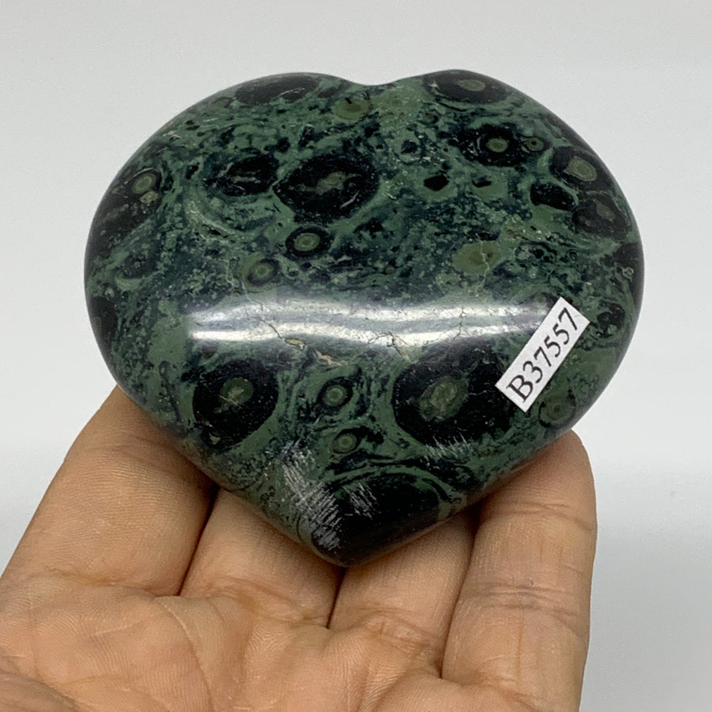 0.47 lbs, 2.6"x2.8"x1.3", Kambaba Jasper Heart Crocodile Polished Crystal, B3755