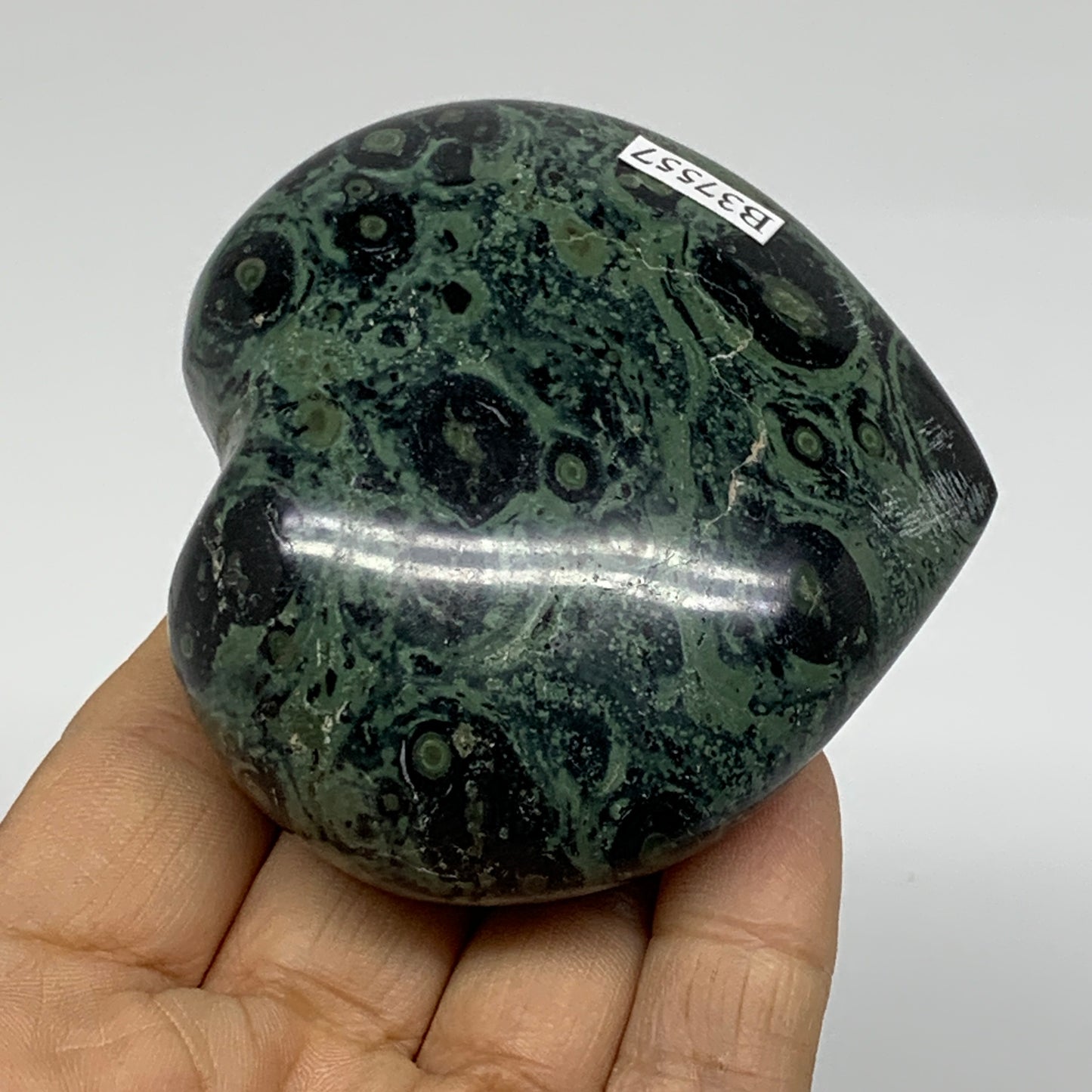 0.47 lbs, 2.6"x2.8"x1.3", Kambaba Jasper Heart Crocodile Polished Crystal, B3755