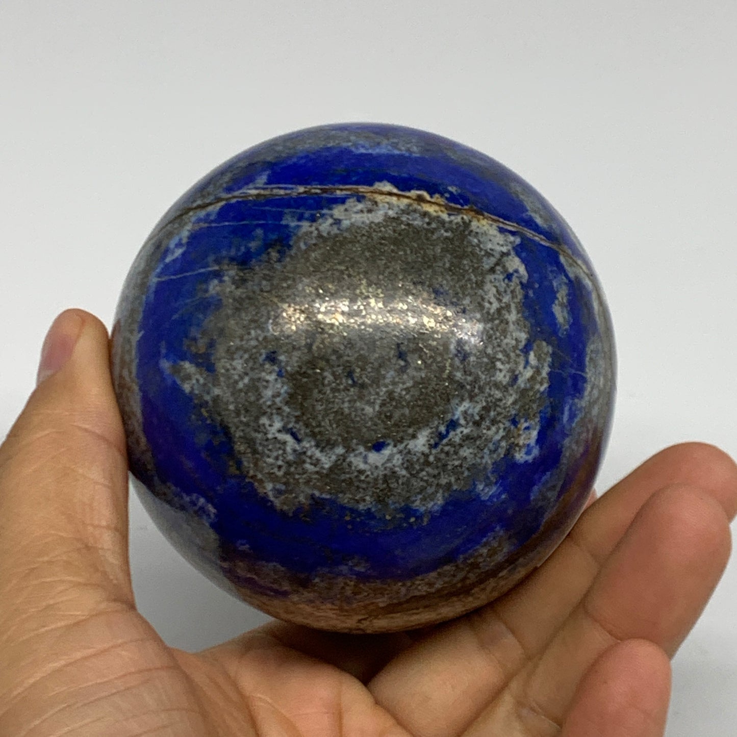1.58 lbs, 3" (76mm), Lapis Lazuli Sphere Ball Gemstone @Afghanistan, B33184