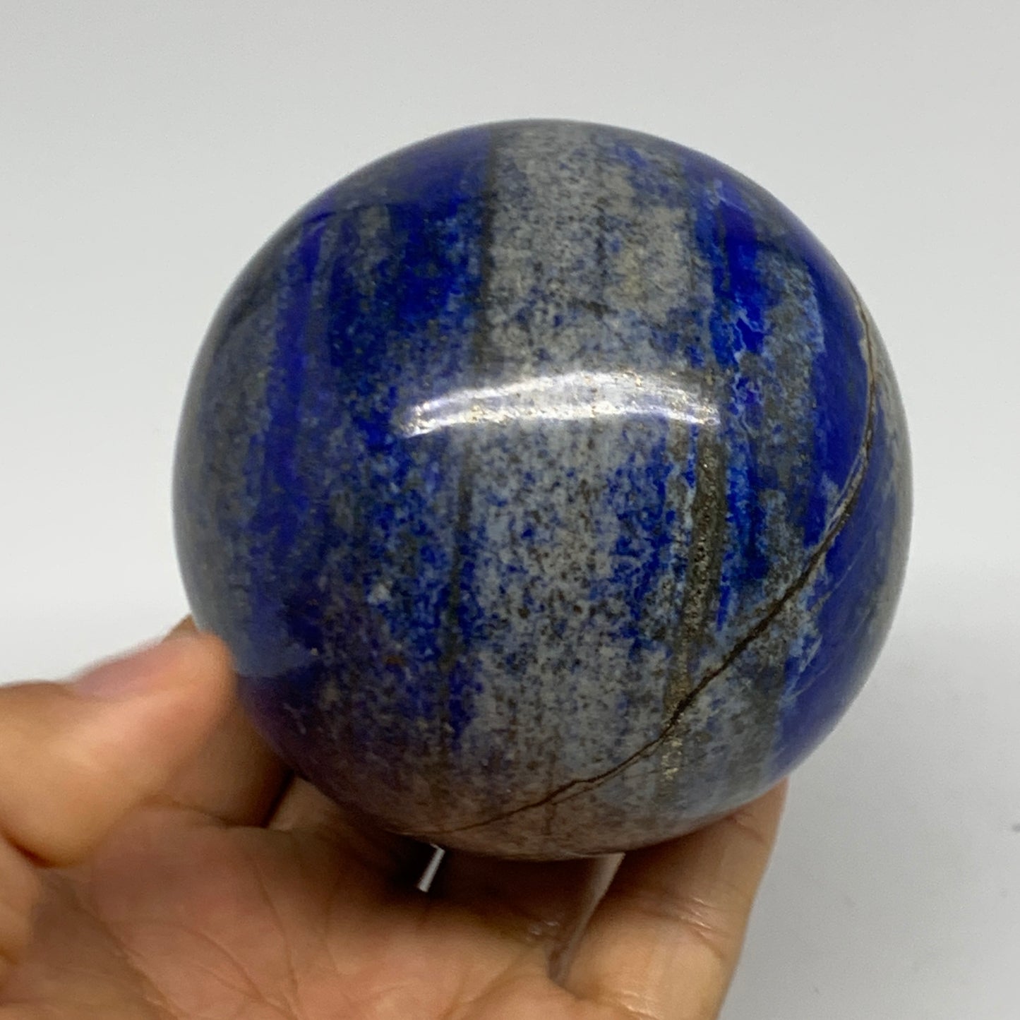 1.58 lbs, 3" (76mm), Lapis Lazuli Sphere Ball Gemstone @Afghanistan, B33184