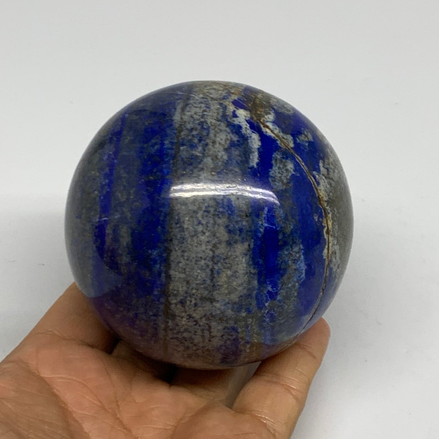 1.58 lbs, 3" (76mm), Lapis Lazuli Sphere Ball Gemstone @Afghanistan, B33184
