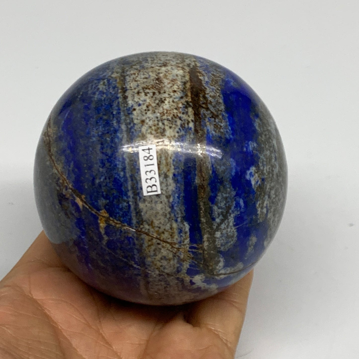 1.58 lbs, 3" (76mm), Lapis Lazuli Sphere Ball Gemstone @Afghanistan, B33184