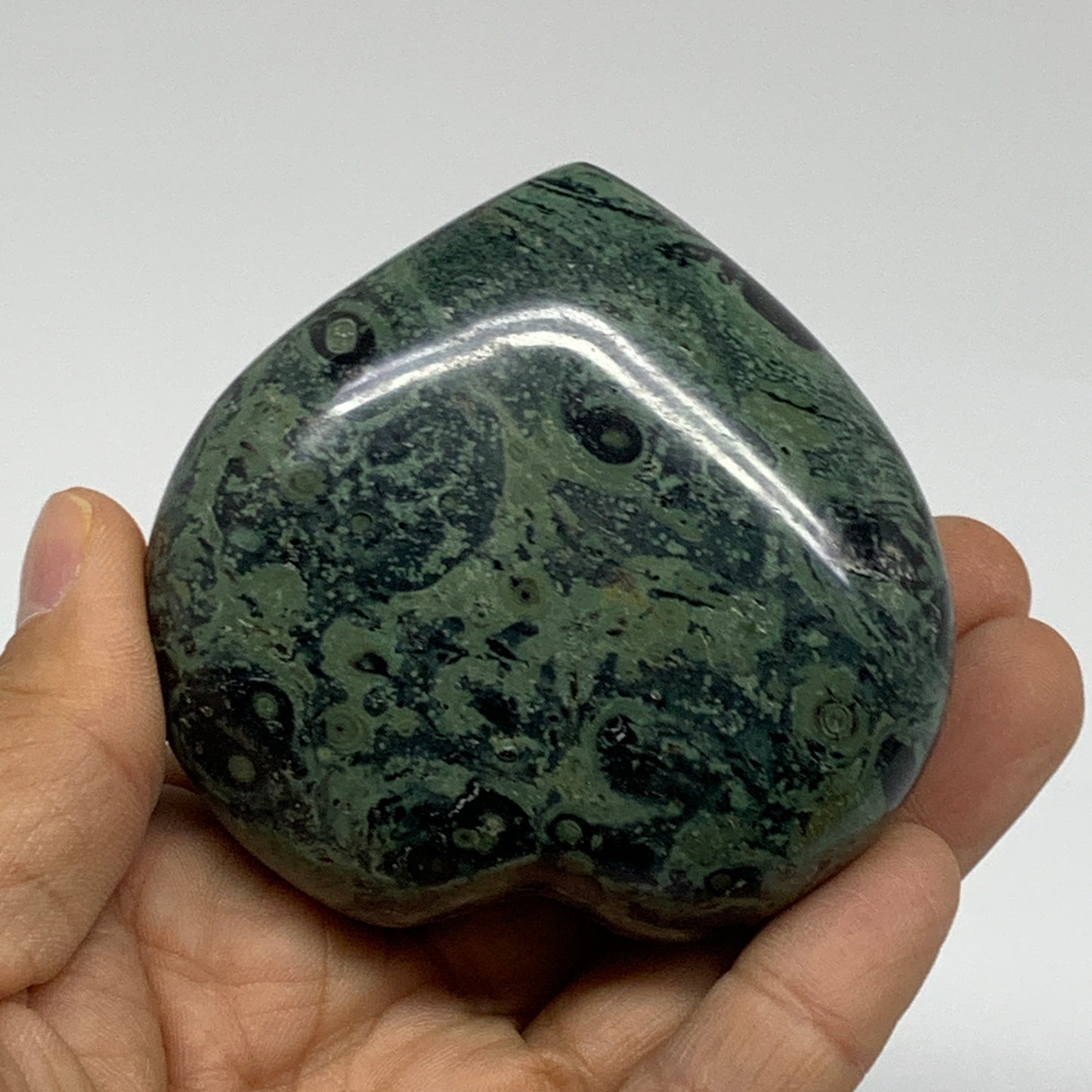 0.47 lbs, 2.6"x2.8"x1.3", Kambaba Jasper Heart Crocodile Polished Crystal, B3755