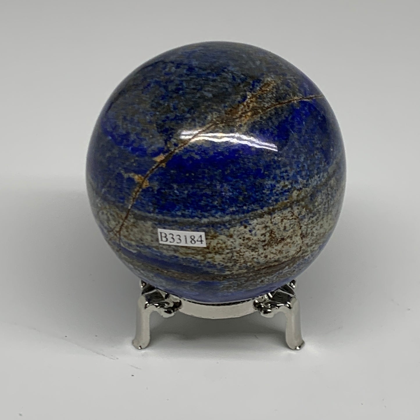 1.58 lbs, 3" (76mm), Lapis Lazuli Sphere Ball Gemstone @Afghanistan, B33184
