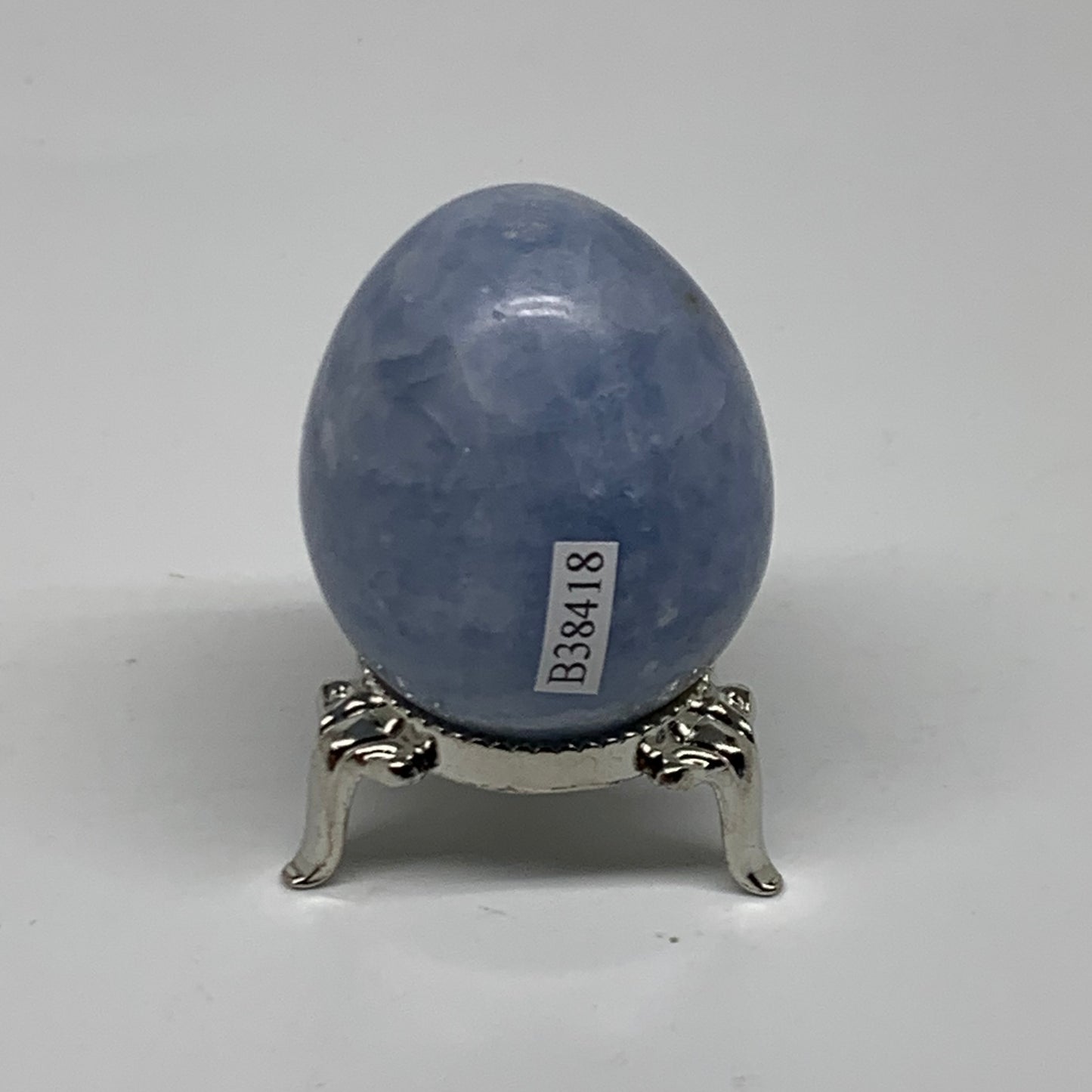 106.1g, 1.9"x1.5", Natural Blue Calcite Egg Polished Crystal @Madagascar, B38418