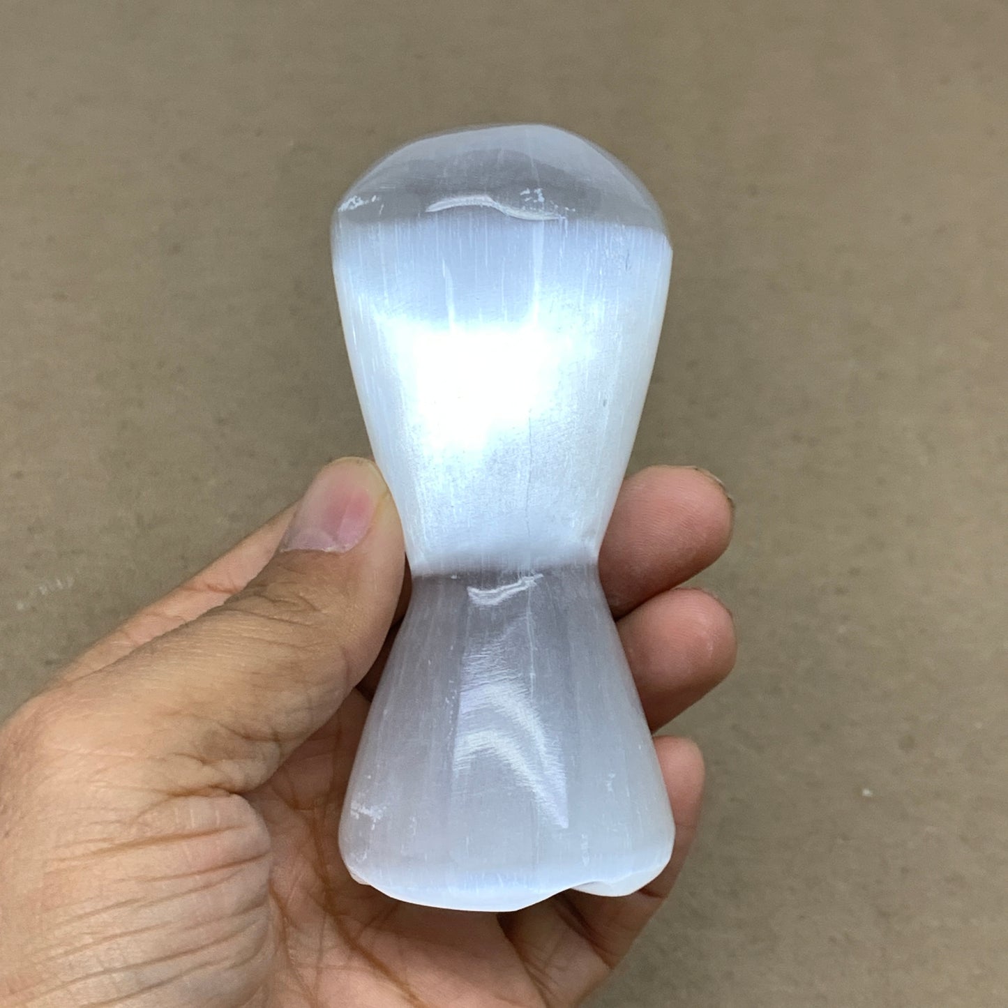 218g, 3.7"x1.7", Natural Selenite Crystal Mushroom Gemstone, B36645