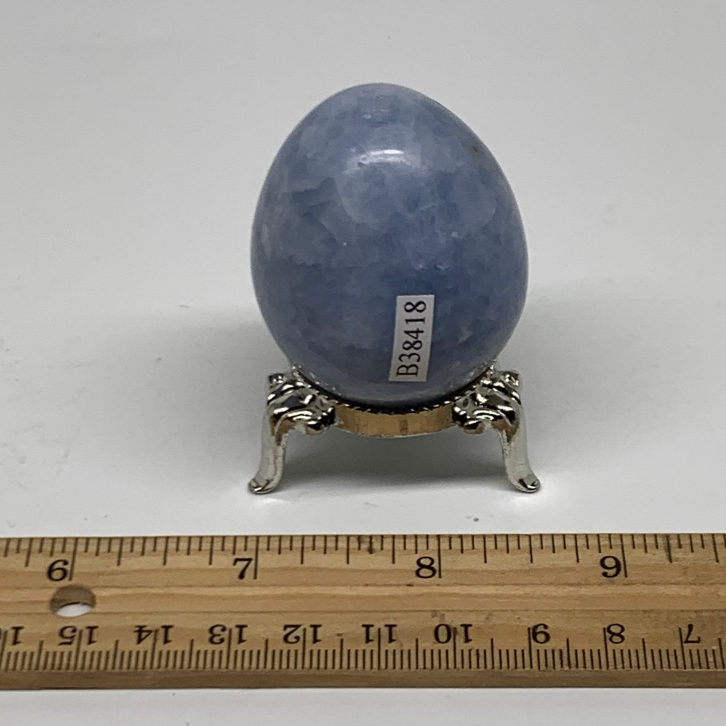 106.1g, 1.9"x1.5", Natural Blue Calcite Egg Polished Crystal @Madagascar, B38418