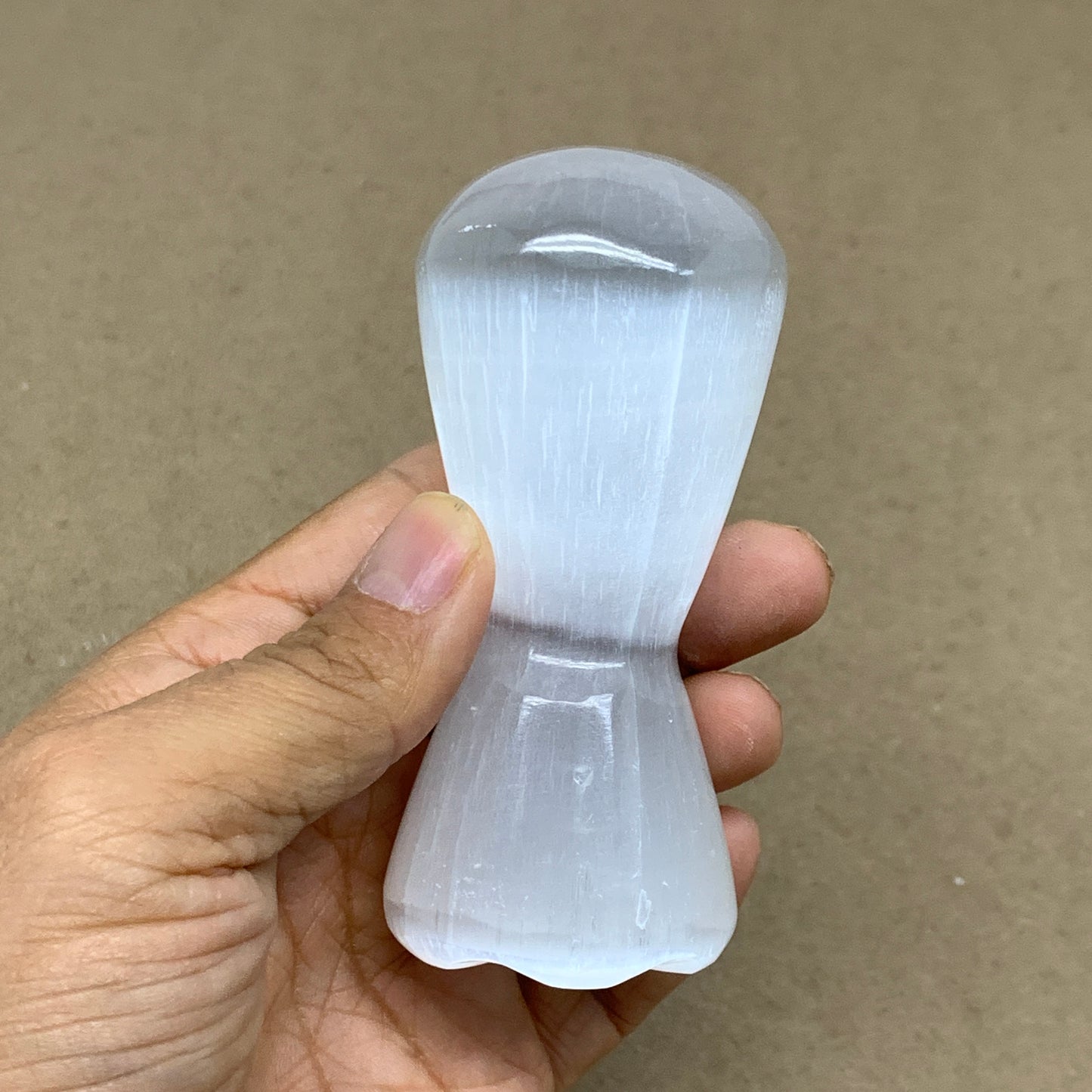 218g, 3.7"x1.7", Natural Selenite Crystal Mushroom Gemstone, B36645