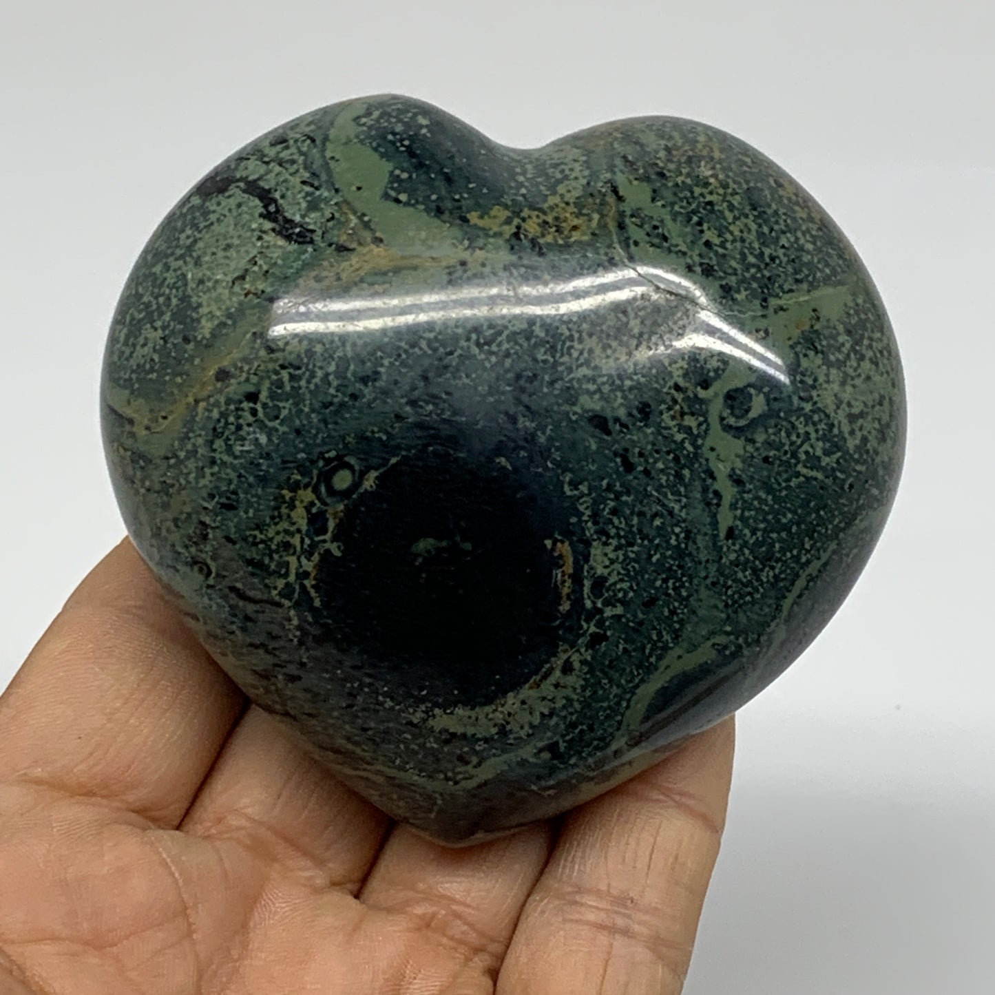 0.66 lbs, 2.8"x3"x1.5", Kambaba Jasper Heart Crocodile Polished Crystal, B37558