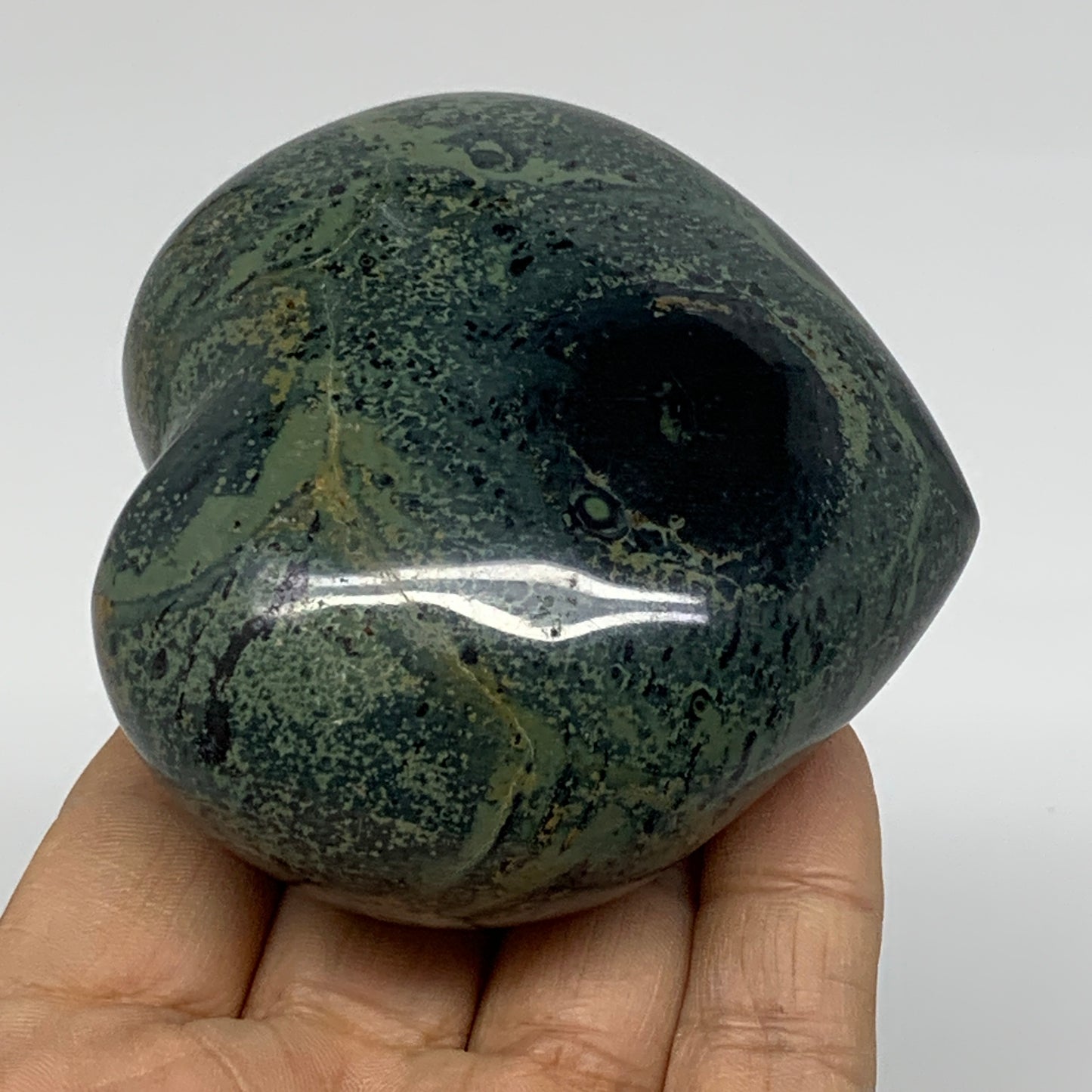 0.66 lbs, 2.8"x3"x1.5", Kambaba Jasper Heart Crocodile Polished Crystal, B37558