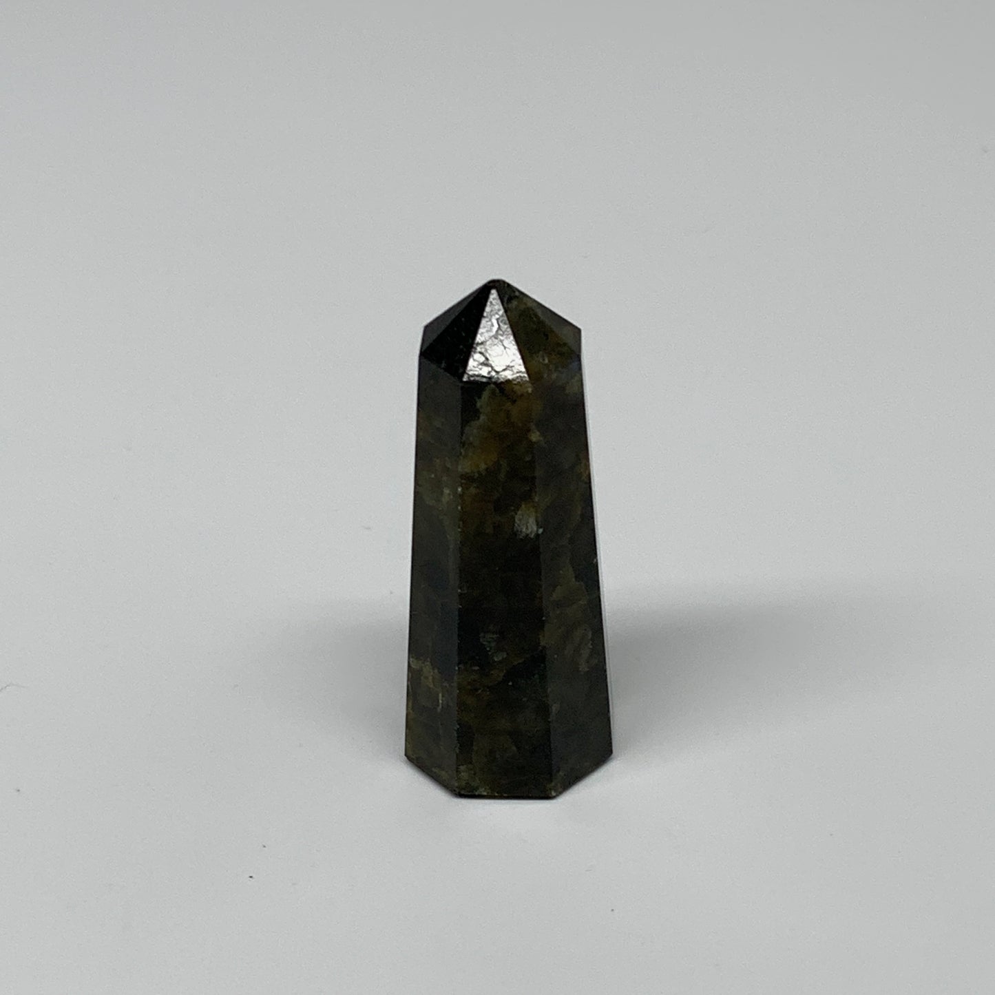 48.1g,2.3"x0.9"x0.9" Small Labradorite Tower Point Crystal @Madagascar, B31090
