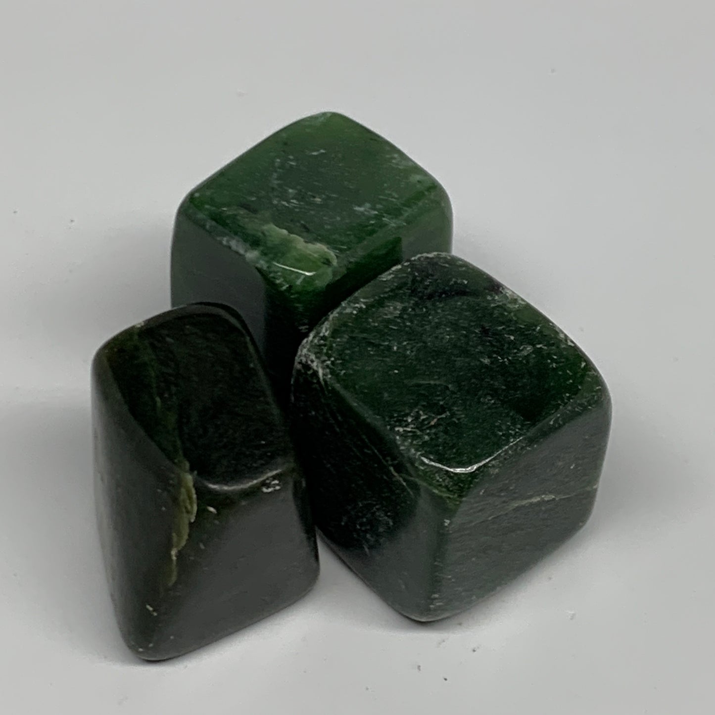 132.9g, 1"-1.2", 3pcs, Natural Nephrite Jade Tumbled Stone @Afghanistan,B31877