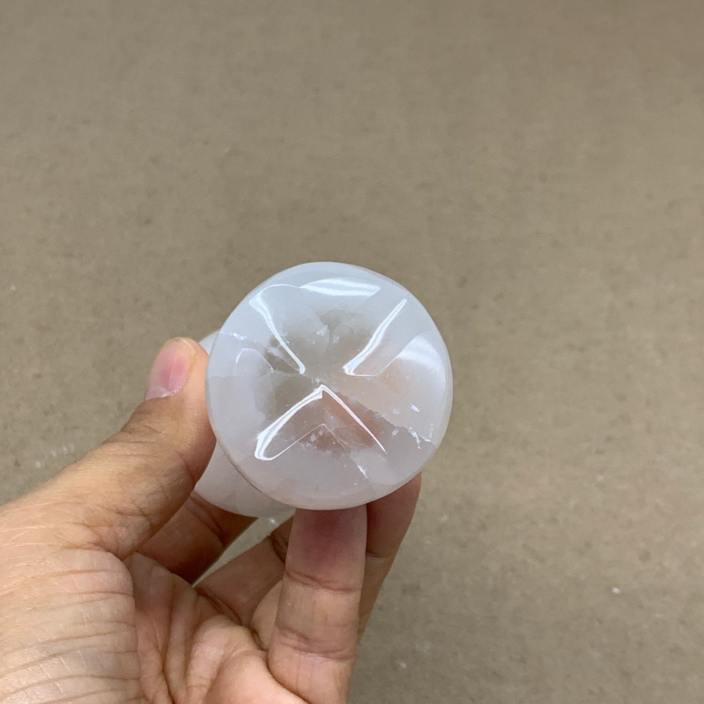 218g, 3.7"x1.7", Natural Selenite Crystal Mushroom Gemstone, B36645