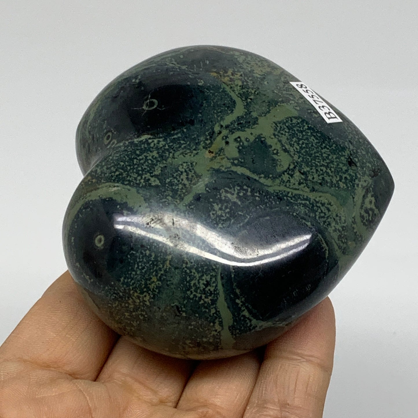 0.66 lbs, 2.8"x3"x1.5", Kambaba Jasper Heart Crocodile Polished Crystal, B37558