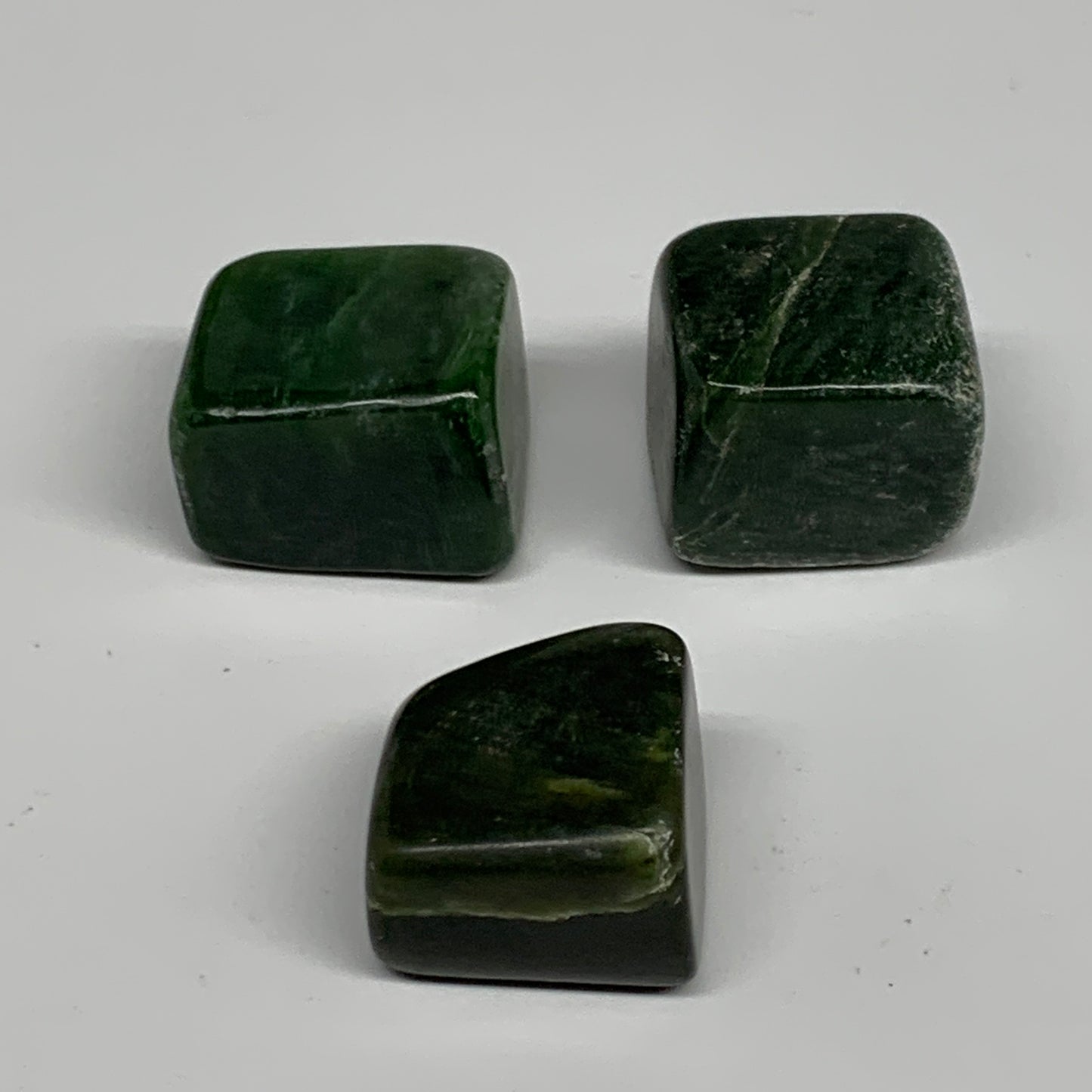 132.9g, 1"-1.2", 3pcs, Natural Nephrite Jade Tumbled Stone @Afghanistan,B31877