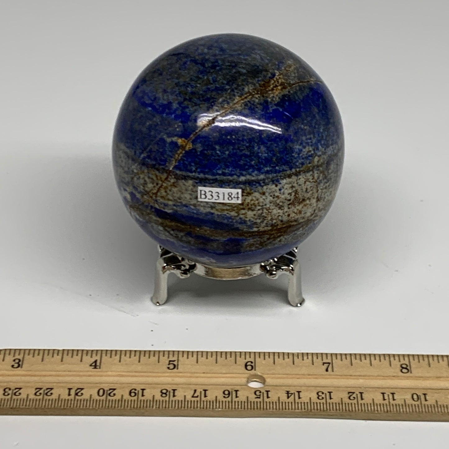 1.58 lbs, 3" (76mm), Lapis Lazuli Sphere Ball Gemstone @Afghanistan, B33184