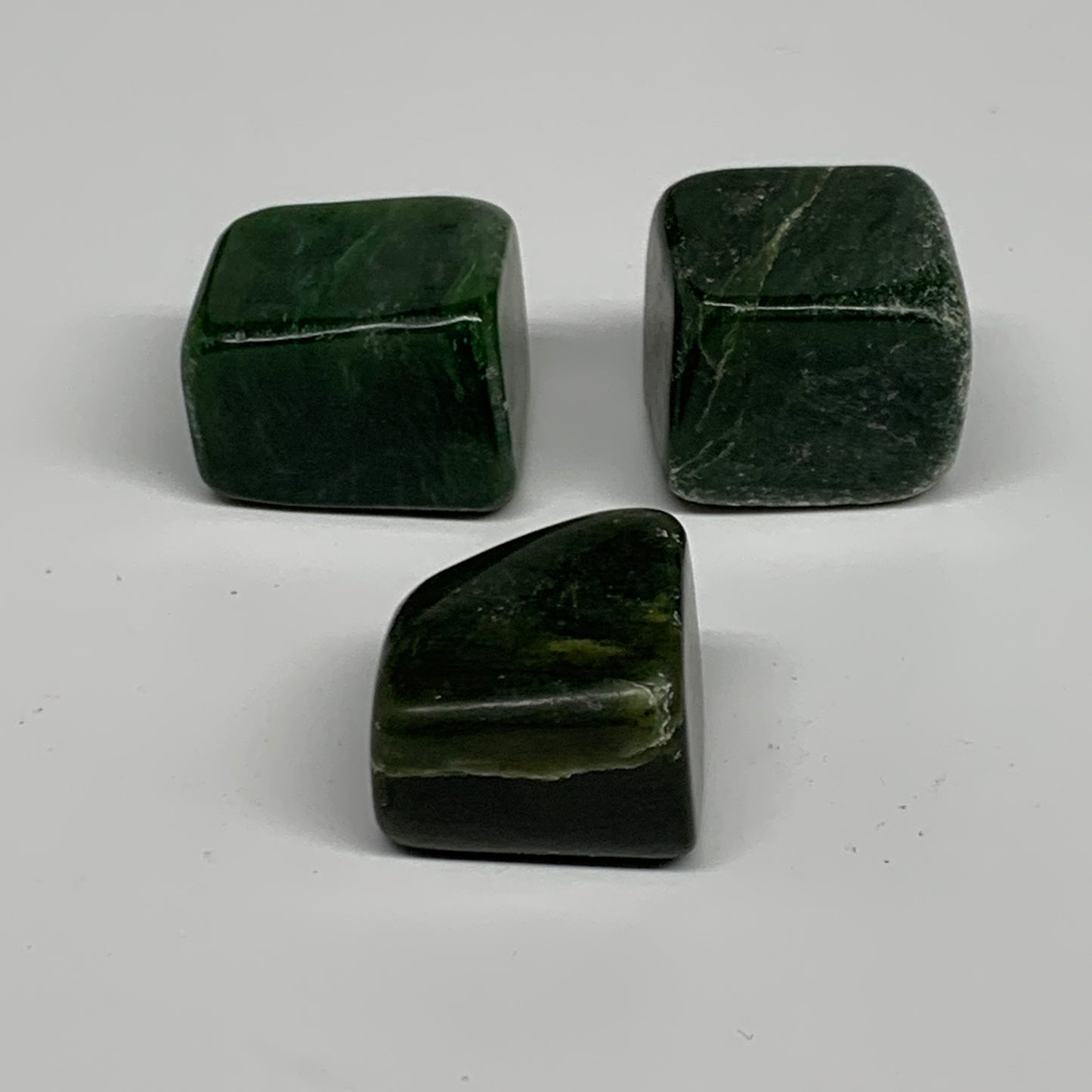 132.9g, 1"-1.2", 3pcs, Natural Nephrite Jade Tumbled Stone @Afghanistan,B31877