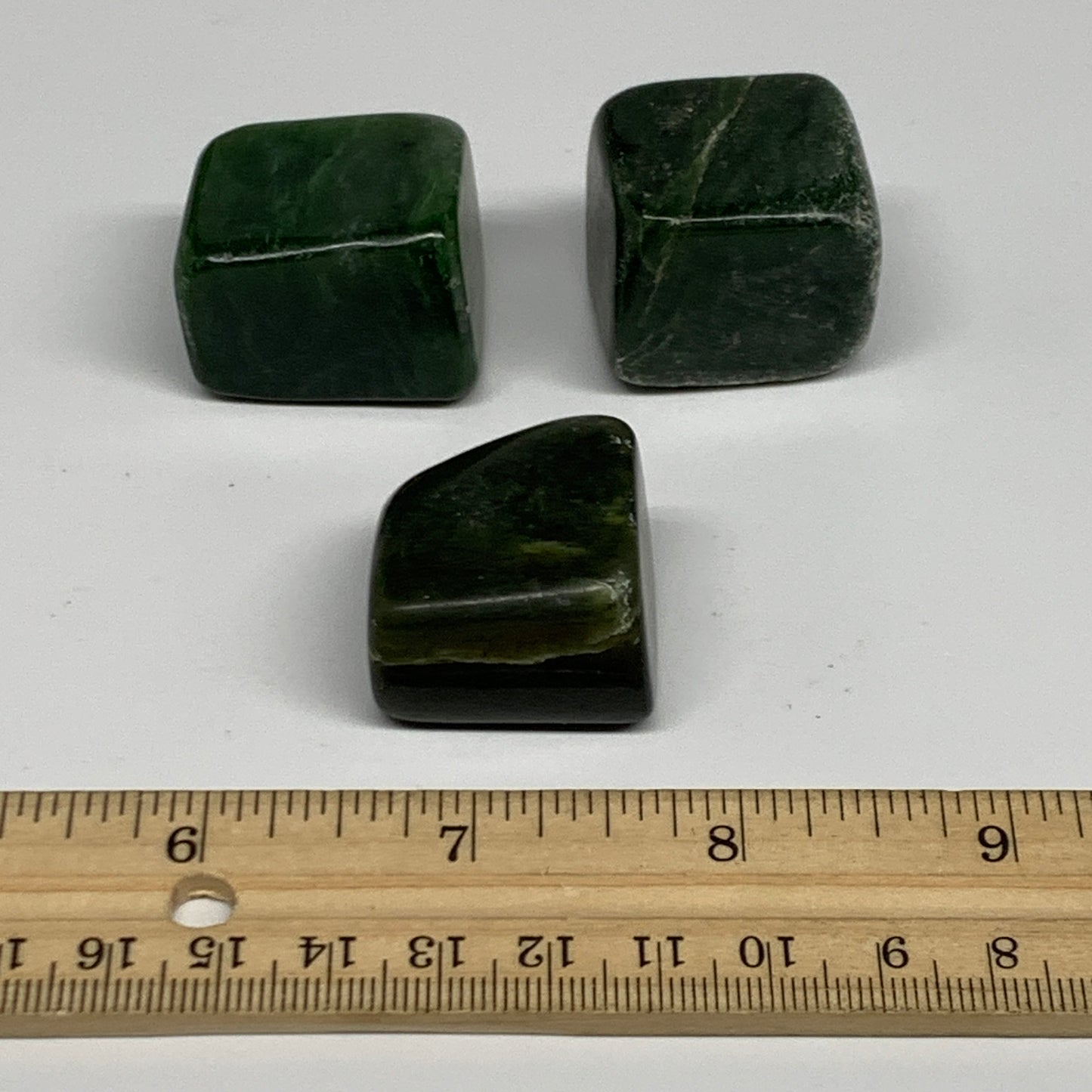 132.9g, 1"-1.2", 3pcs, Natural Nephrite Jade Tumbled Stone @Afghanistan,B31877