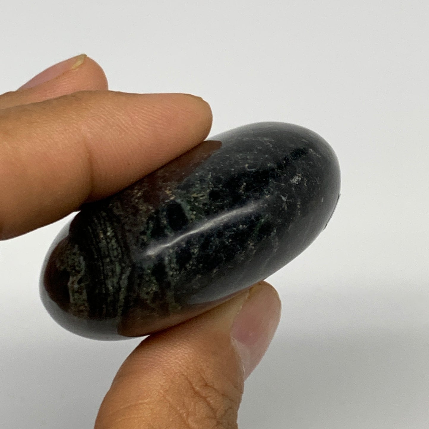 88.9g, 2.1"x1.9"x0.9", Crocodile Kambaba Jasper Palm-Stone @Madagascar, B28087