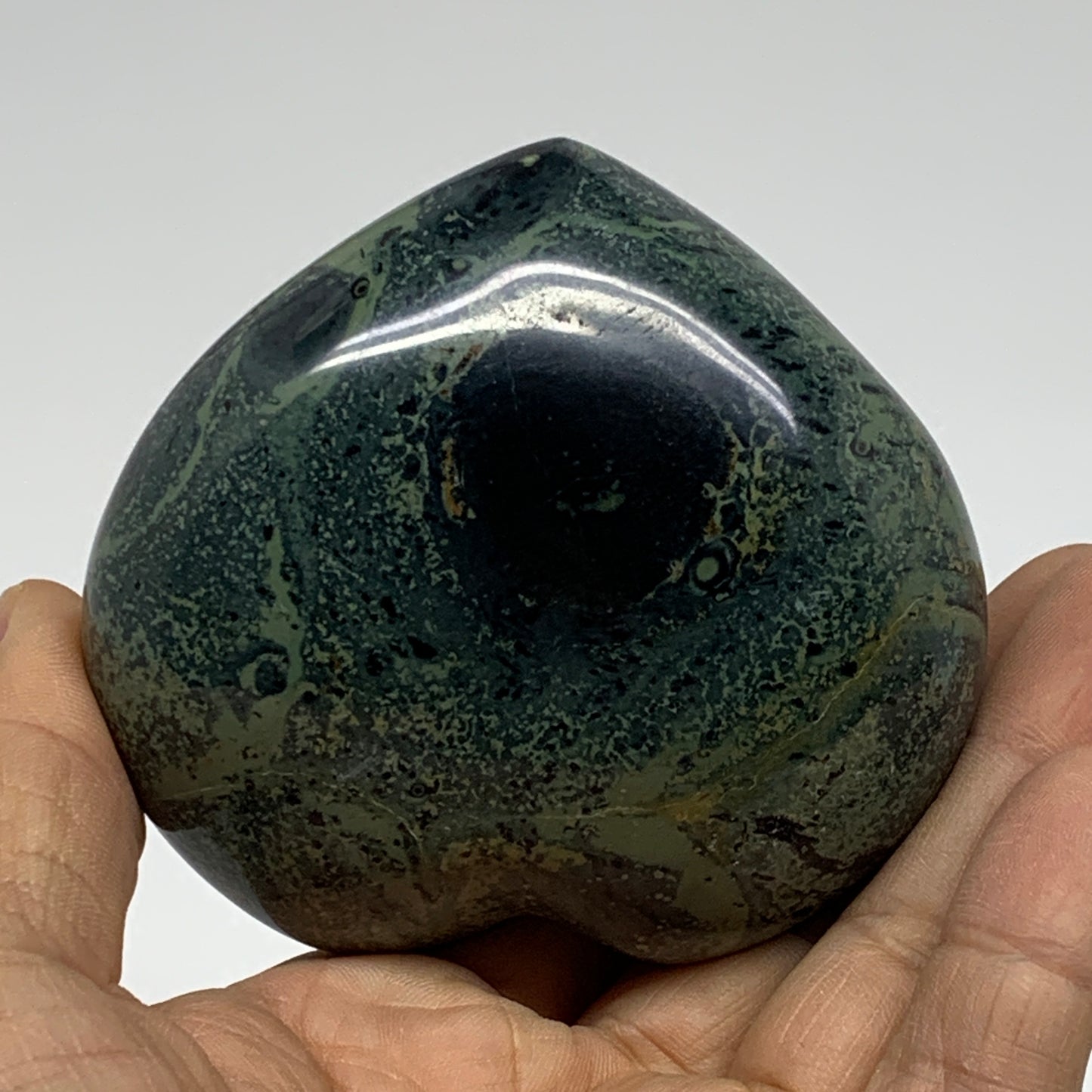 0.66 lbs, 2.8"x3"x1.5", Kambaba Jasper Heart Crocodile Polished Crystal, B37558