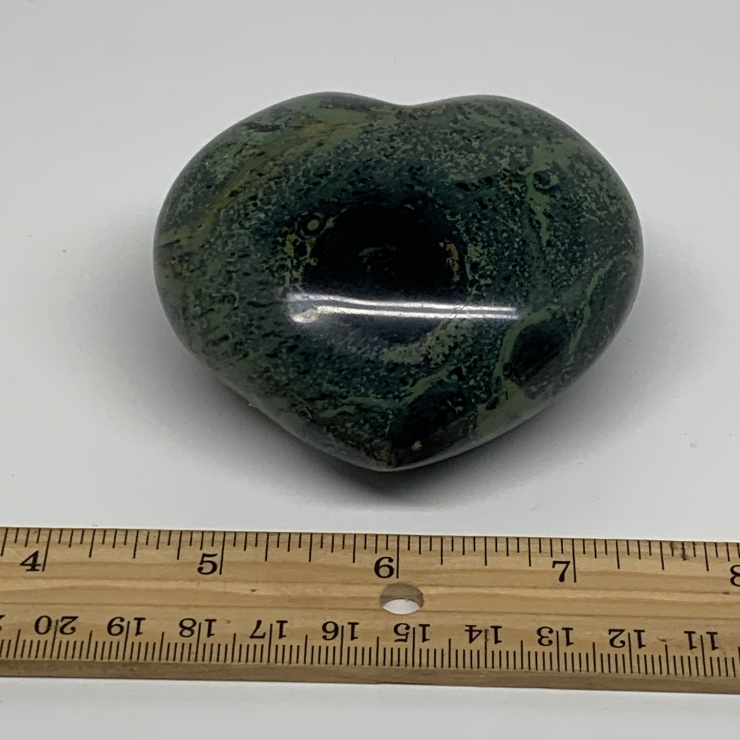 0.66 lbs, 2.8"x3"x1.5", Kambaba Jasper Heart Crocodile Polished Crystal, B37558