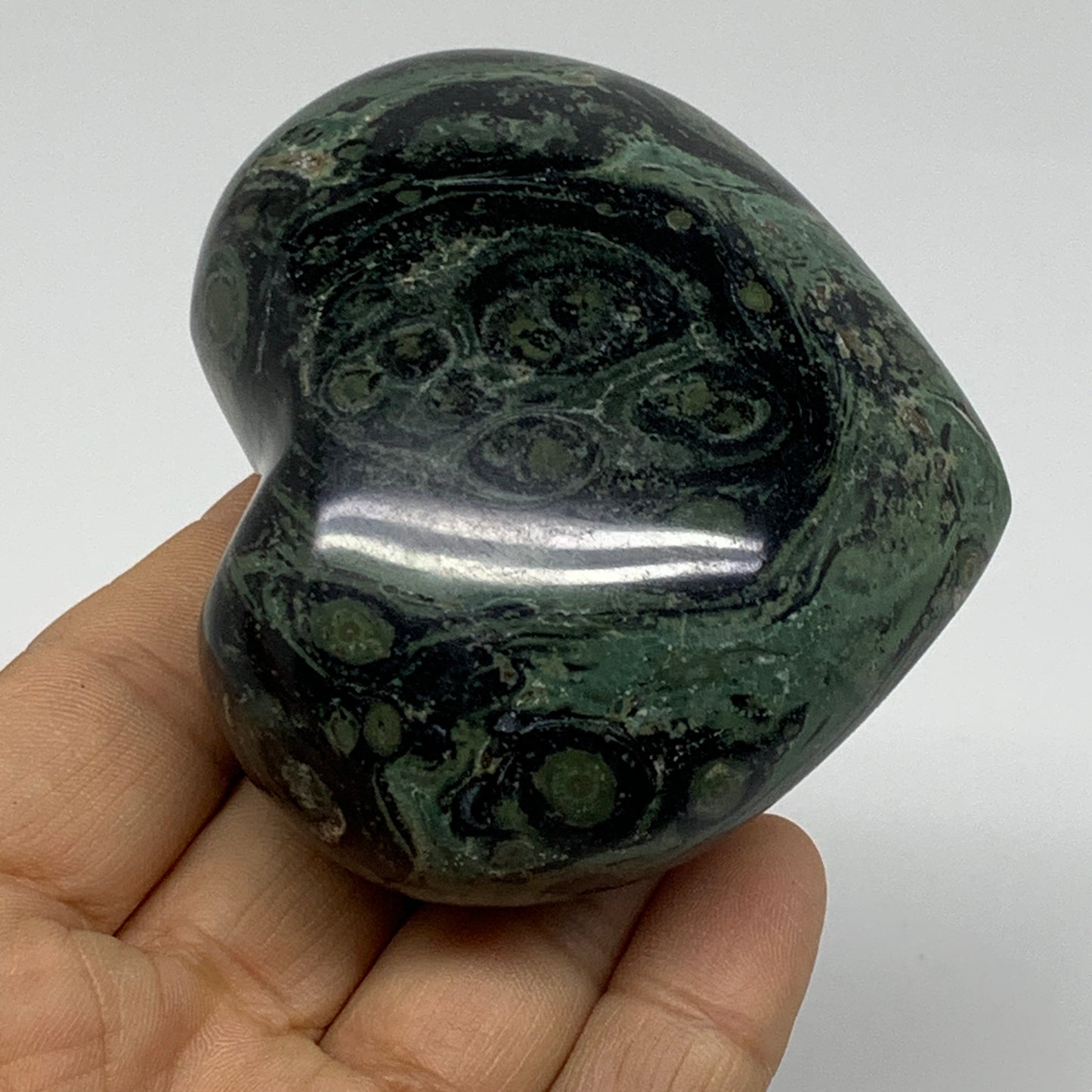 0.49 lbs, 2.5"x2.9"x1.4", Kambaba Jasper Heart Crocodile Polished Crystal, B3755