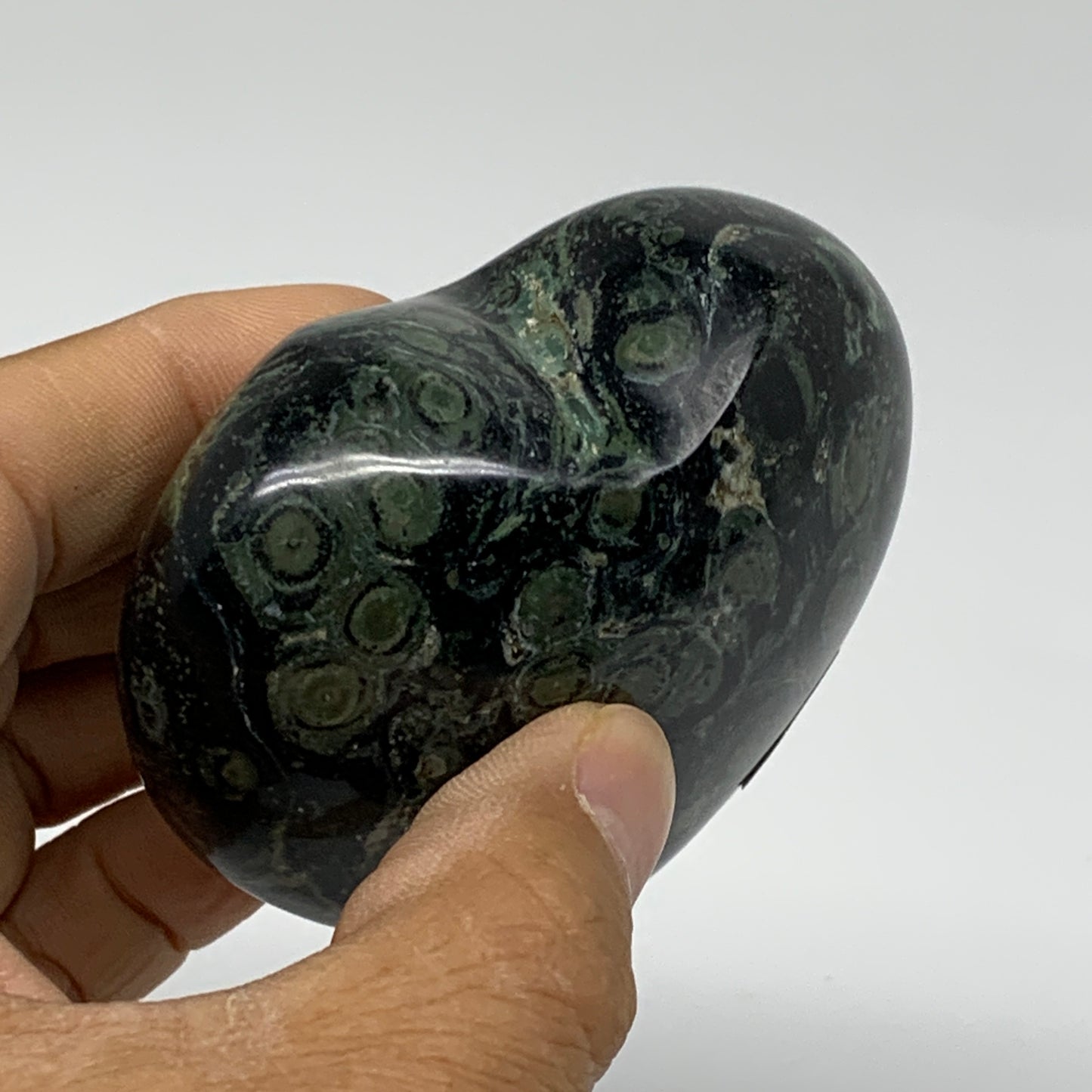 0.49 lbs, 2.5"x2.9"x1.4", Kambaba Jasper Heart Crocodile Polished Crystal, B3755