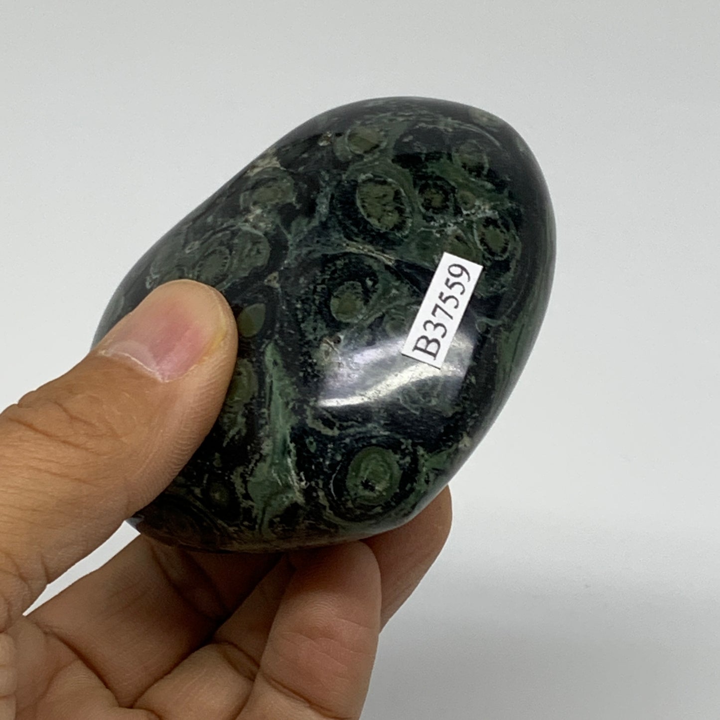 0.49 lbs, 2.5"x2.9"x1.4", Kambaba Jasper Heart Crocodile Polished Crystal, B3755